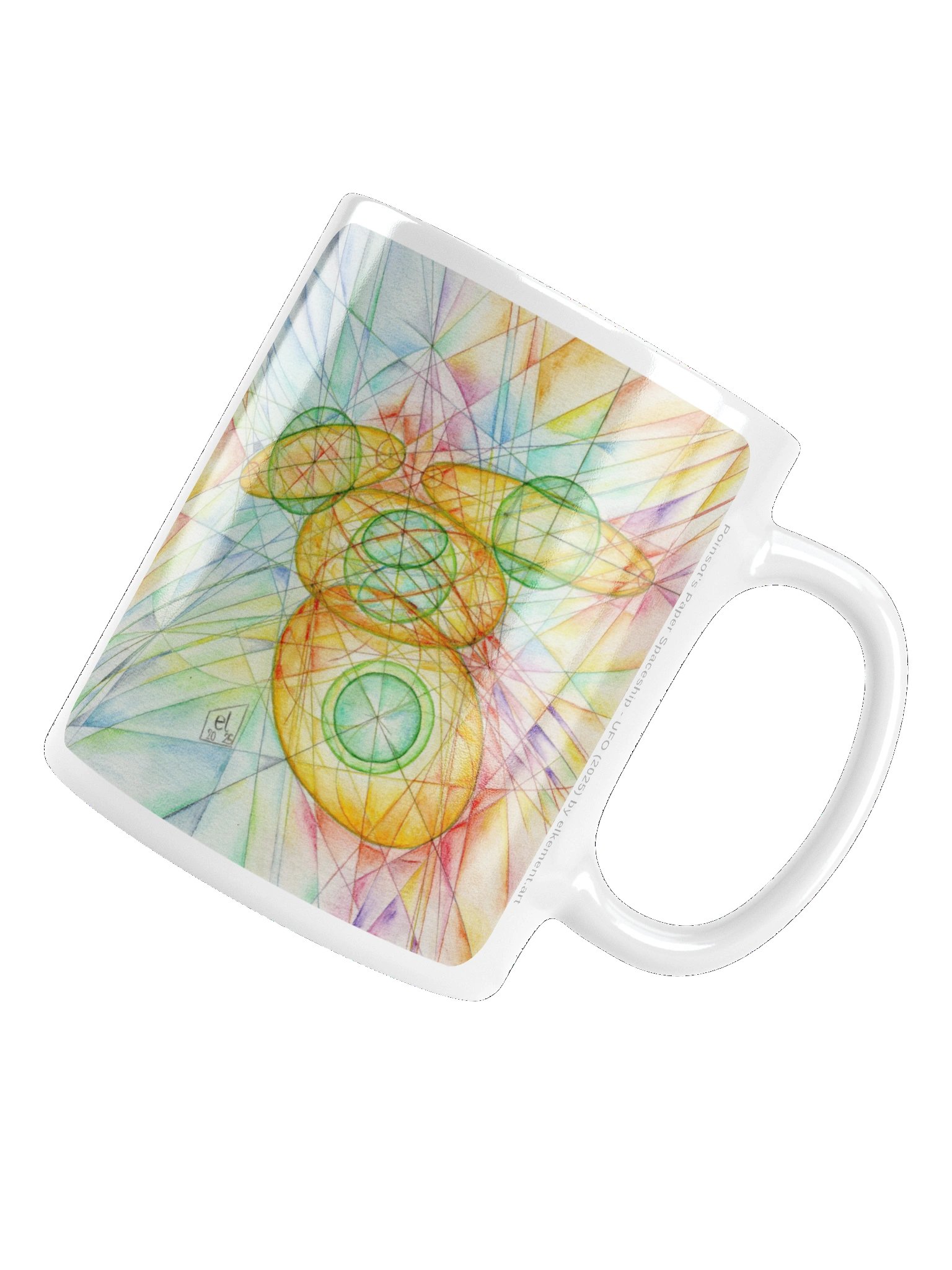 Poinsot's Paper Spaceship 4+1 - Gyroscope Physics Geometric Drawings Mug product image (3)