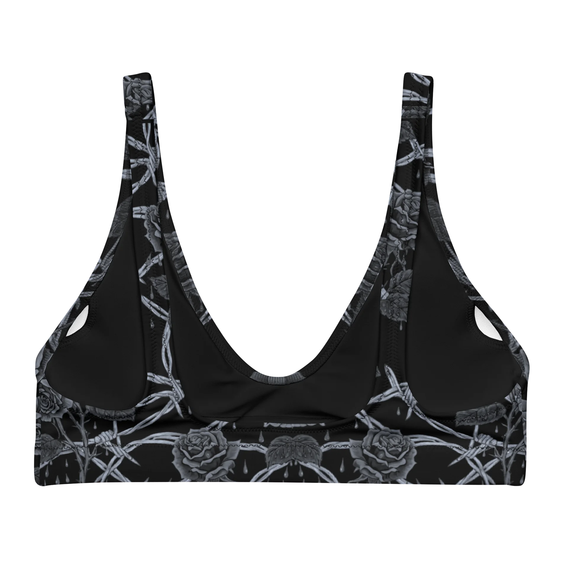 Grayscale Barbed Wire & Roses Padded Top product image (2)