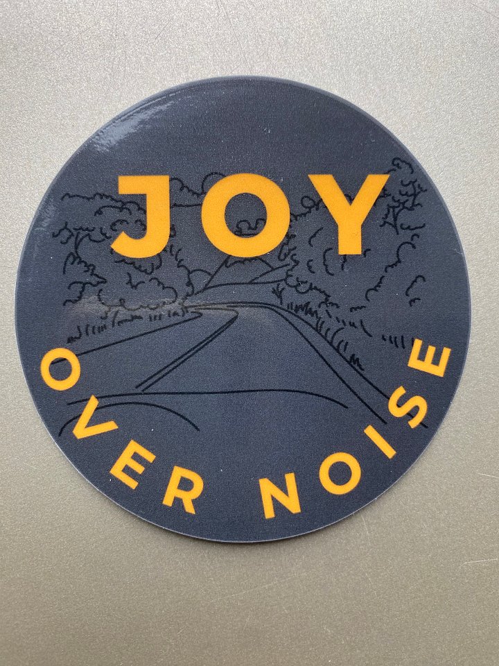 Joy Over Noise Quality Vinyl Sticker (Dark Gray) product image (2)