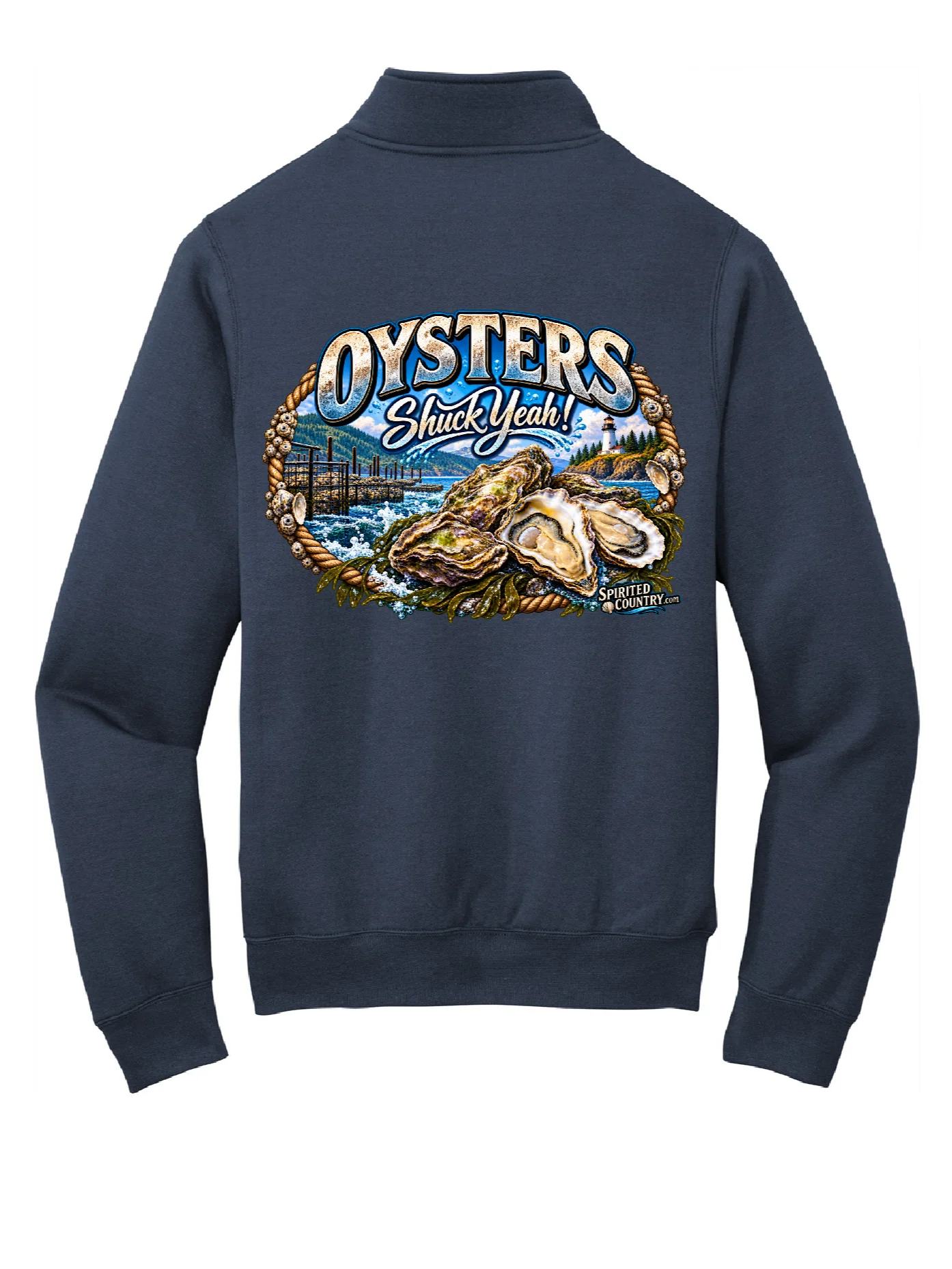 OYSTERS DESIGN NAVY PORT AND CO 1/4 ZIP SWEATSHIRT product image (1)