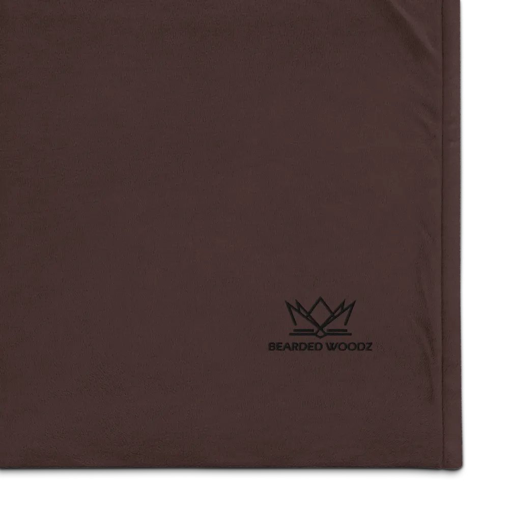 Bearded Woodz Embroider Sherpa Blanket (Brown/ Black) product image (1)