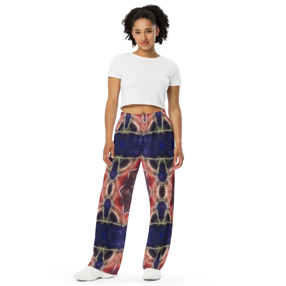 Peachy and Yellow Kaleidoscope Wideleg Pants product image (9)