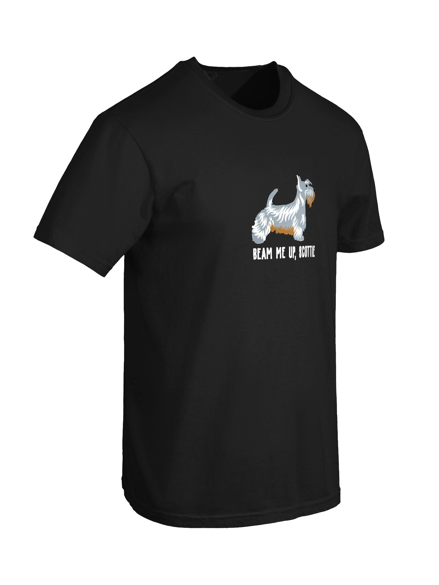 Beam Me Up, Scottie T-Shirt(Embroidered) of a Scottish Terrier(Gray) product image (11)