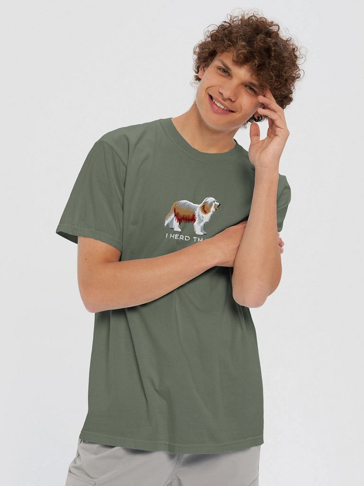 I Herd That T-Shirt(Embroidered) of a Bearded Collie(Tan) product image (2)