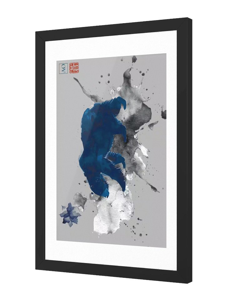 California Japanese Ink Art Print | Golden State Spirit No.09 | Framed Wall Art - AO Japan Blue product image (2)