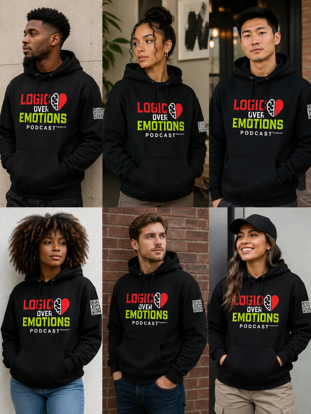 Logic Over Emotions Classic Hoodie - QR Edition product image (2)