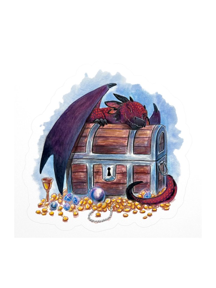 Dragon With A Treasure Hoard Sticker product image (1)