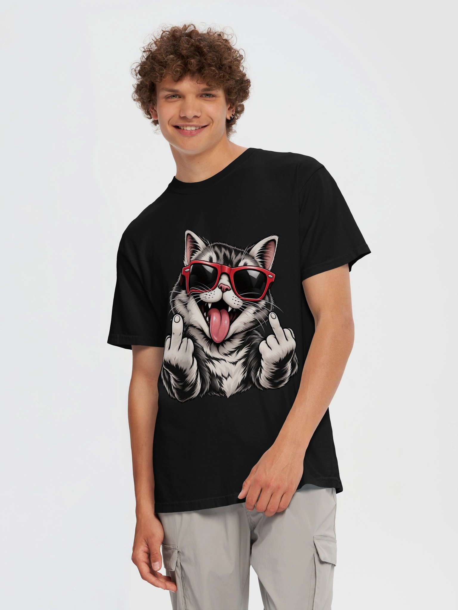 Zero Fluffs Given — Rebel Cat T-Shirt product image (114)