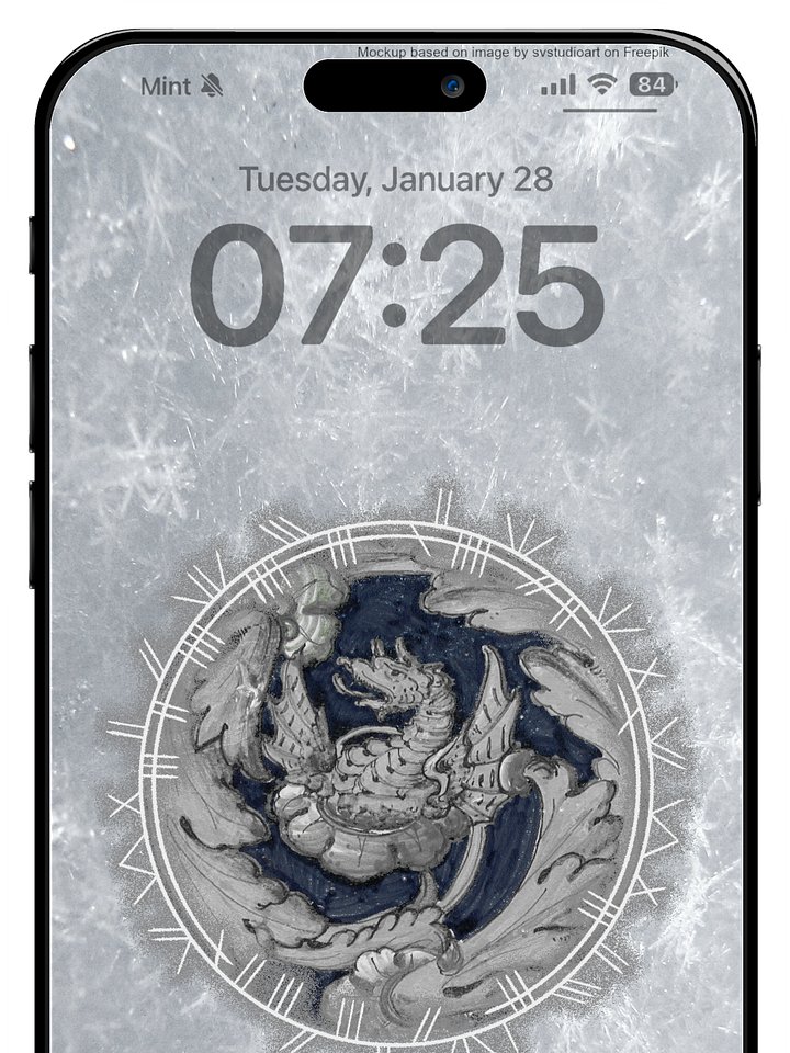 Silver Dragon Phone Wallpaper product image (1)
