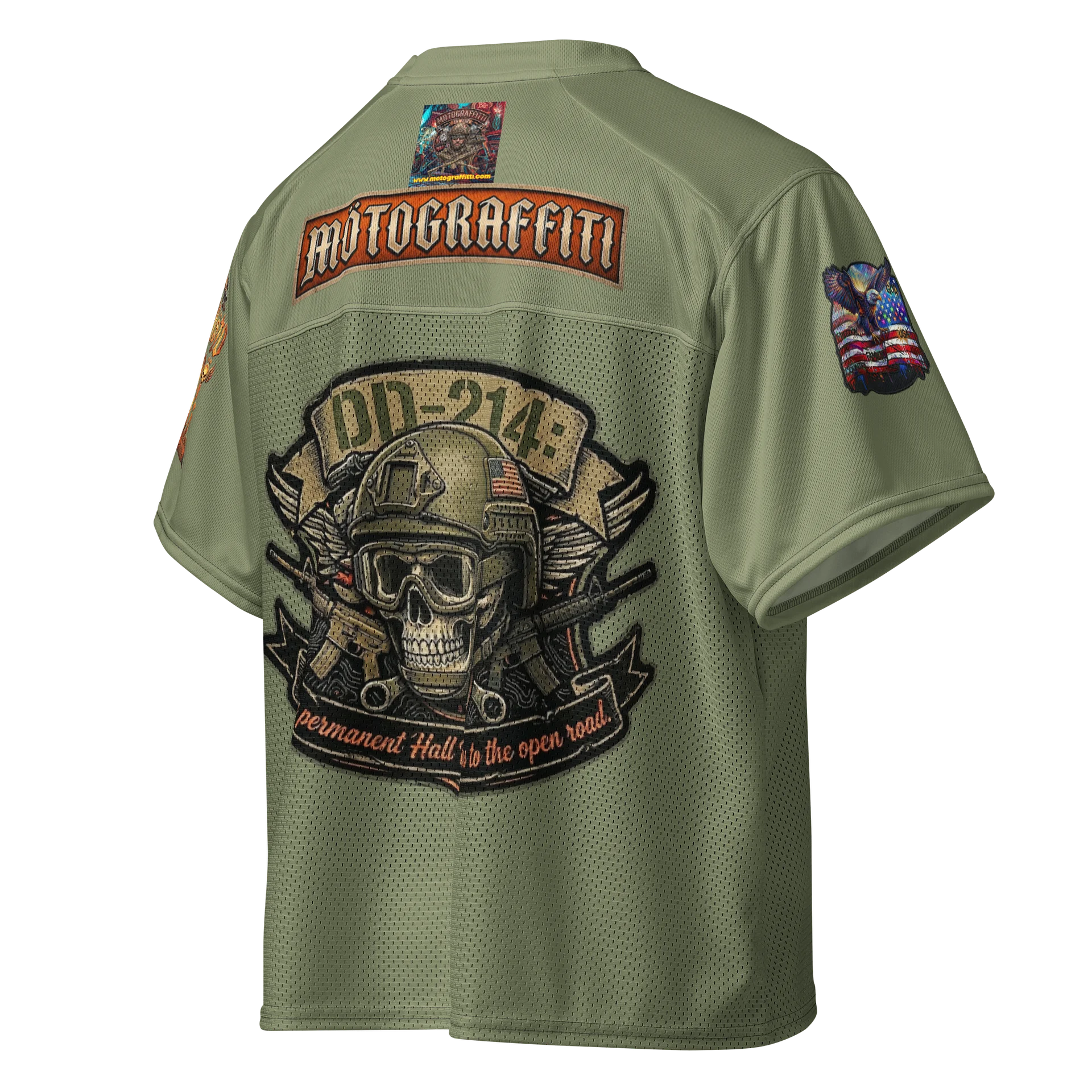 MötoGraffitti DD214 OD Green Football Jersey product image (4)