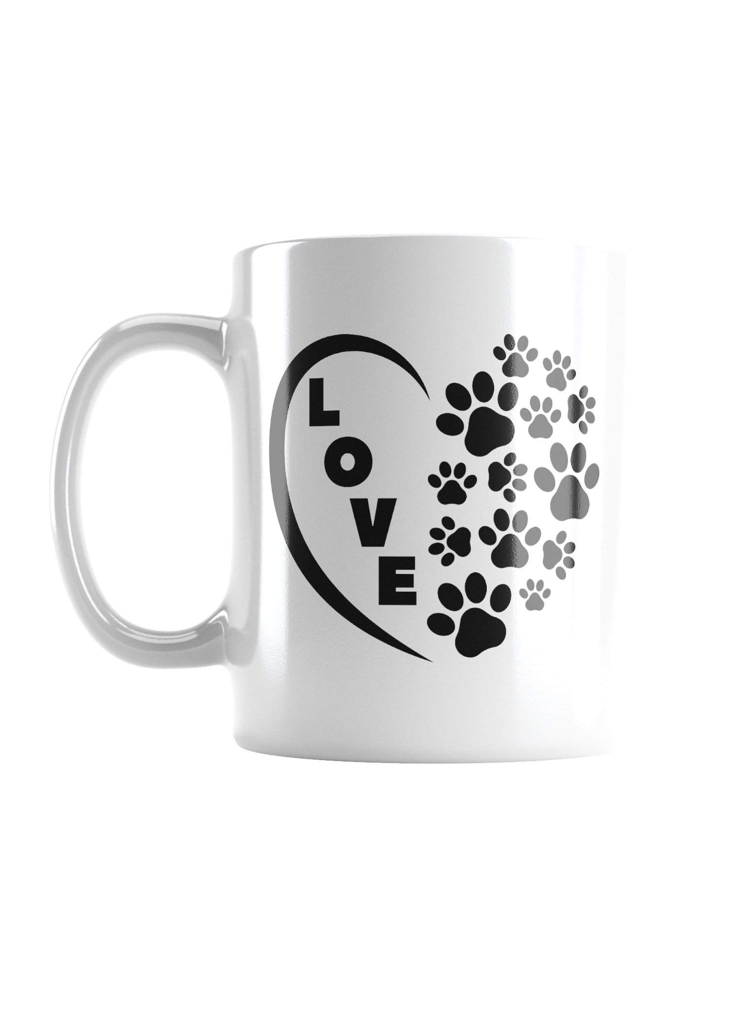 Love Heart Dog Cat Paw Prints Mug Cup product image (3)
