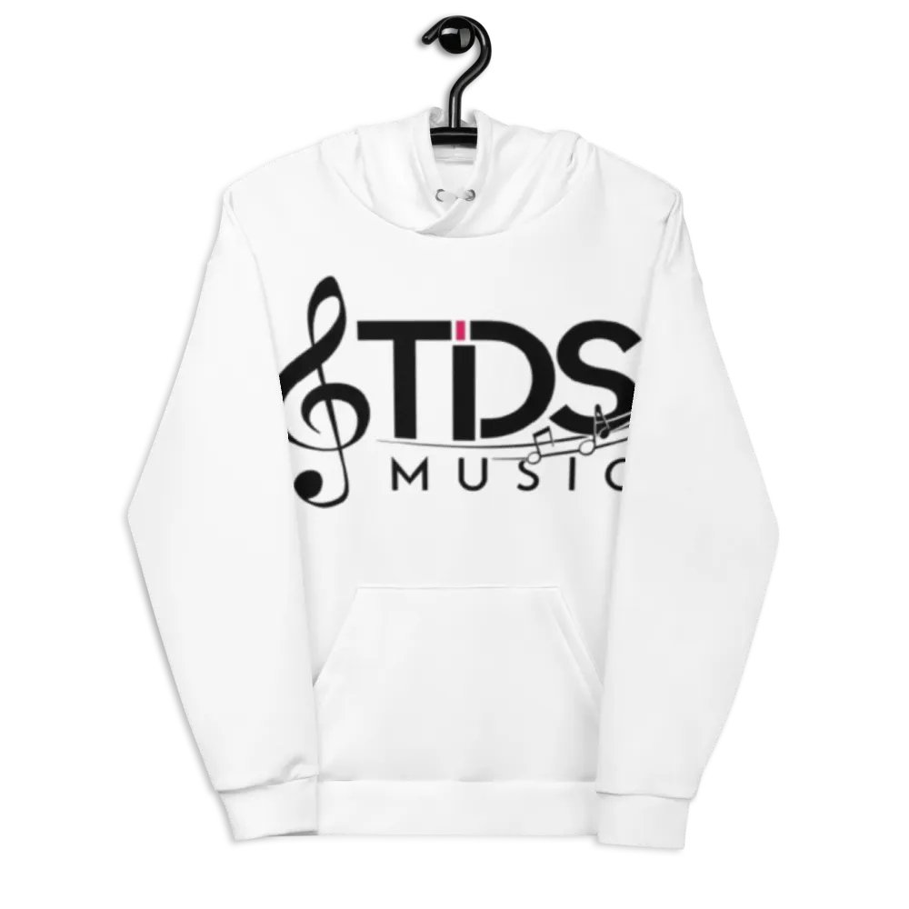 TDS Music Logo Unisex Recycled Hoodie - White, Musical Design product image (8)
