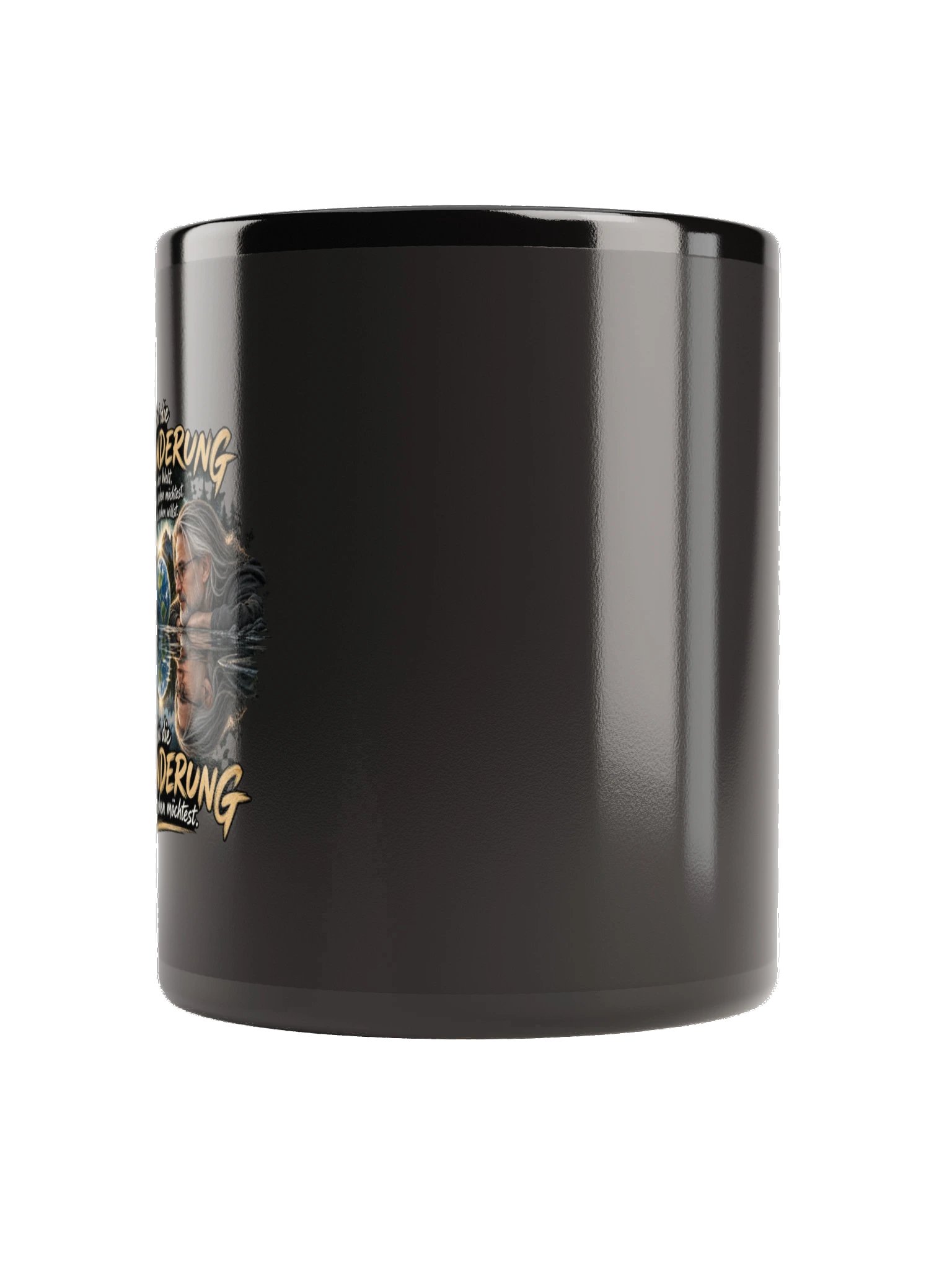 Sei die Veränderung – Ursprung | Schwarze Keramiktasse product image (2)