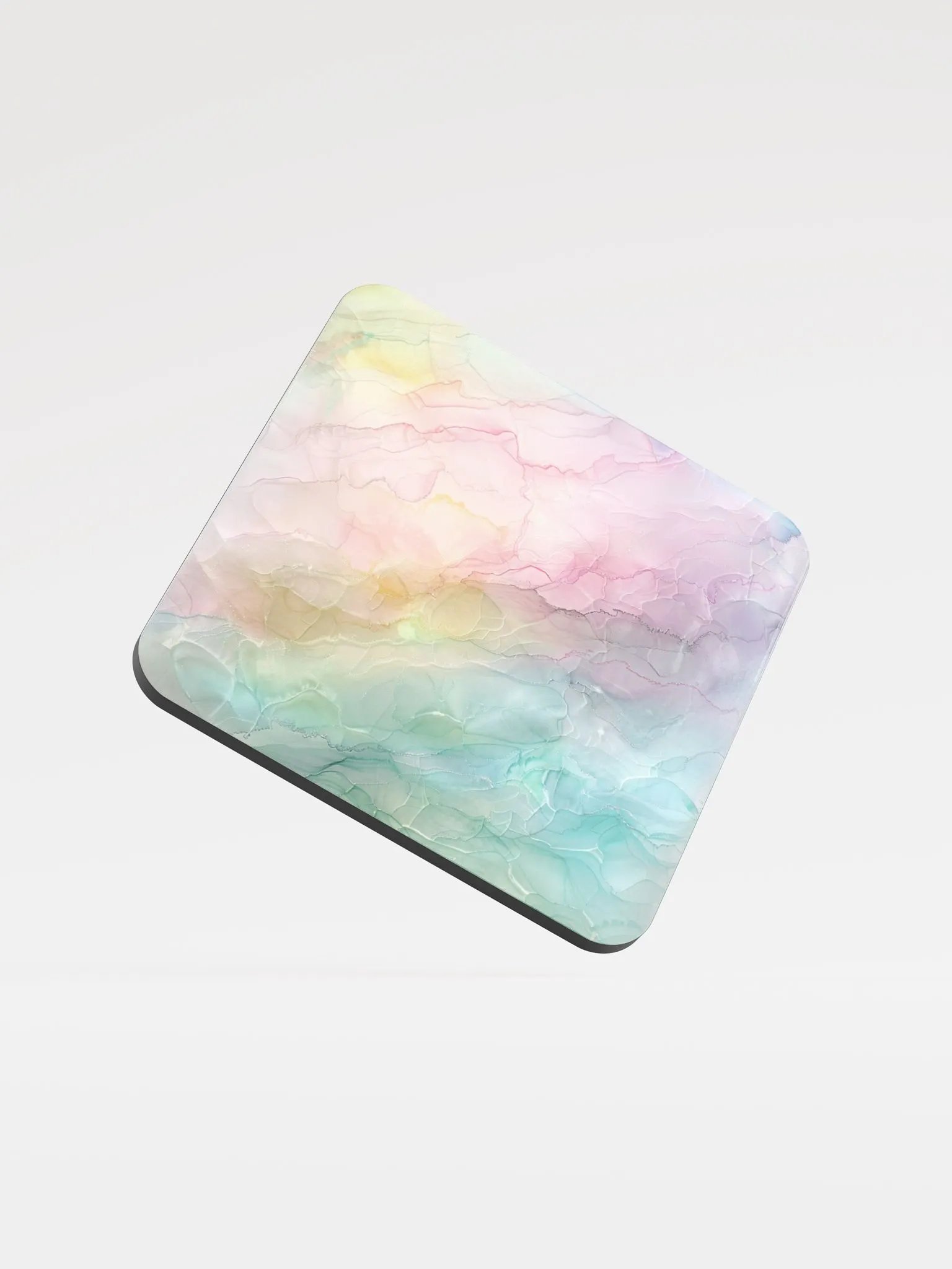 Multicolor Alcohol Ink Glossy Cork Coaster by Treasure Pie product image (3)