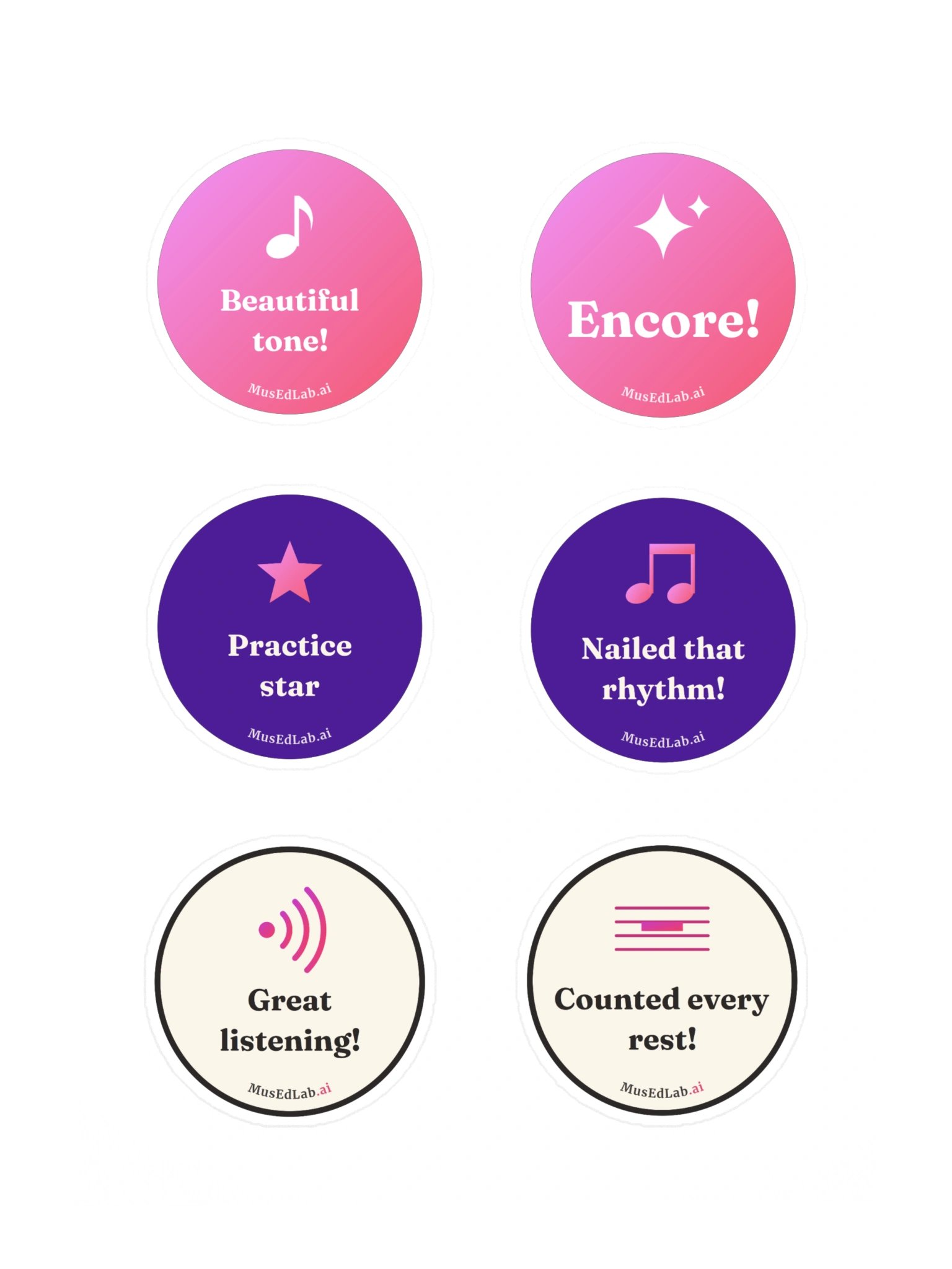Music Reward Sticker Sheet product image (1)