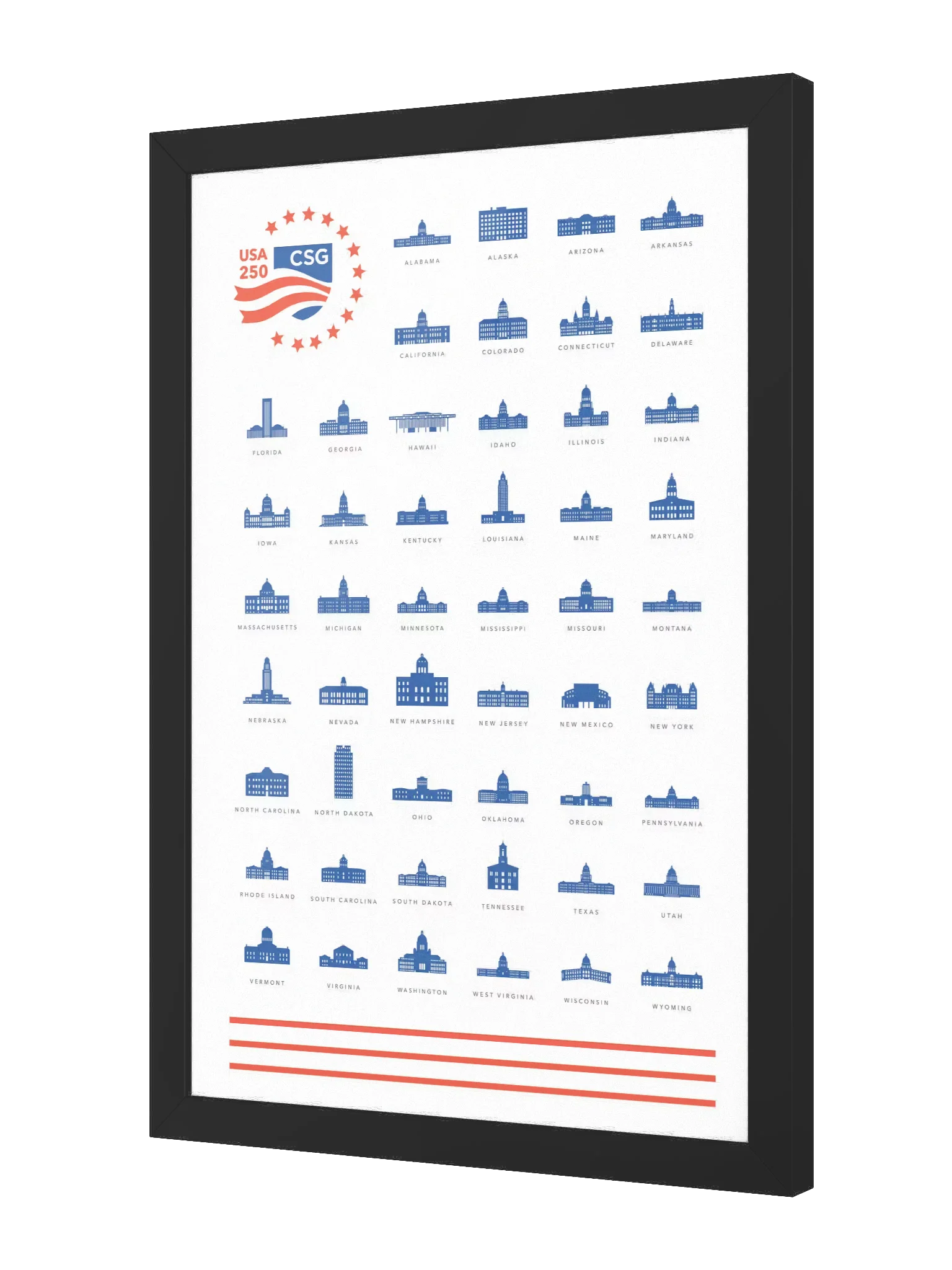 State Capitols — Framed Print product image (2)