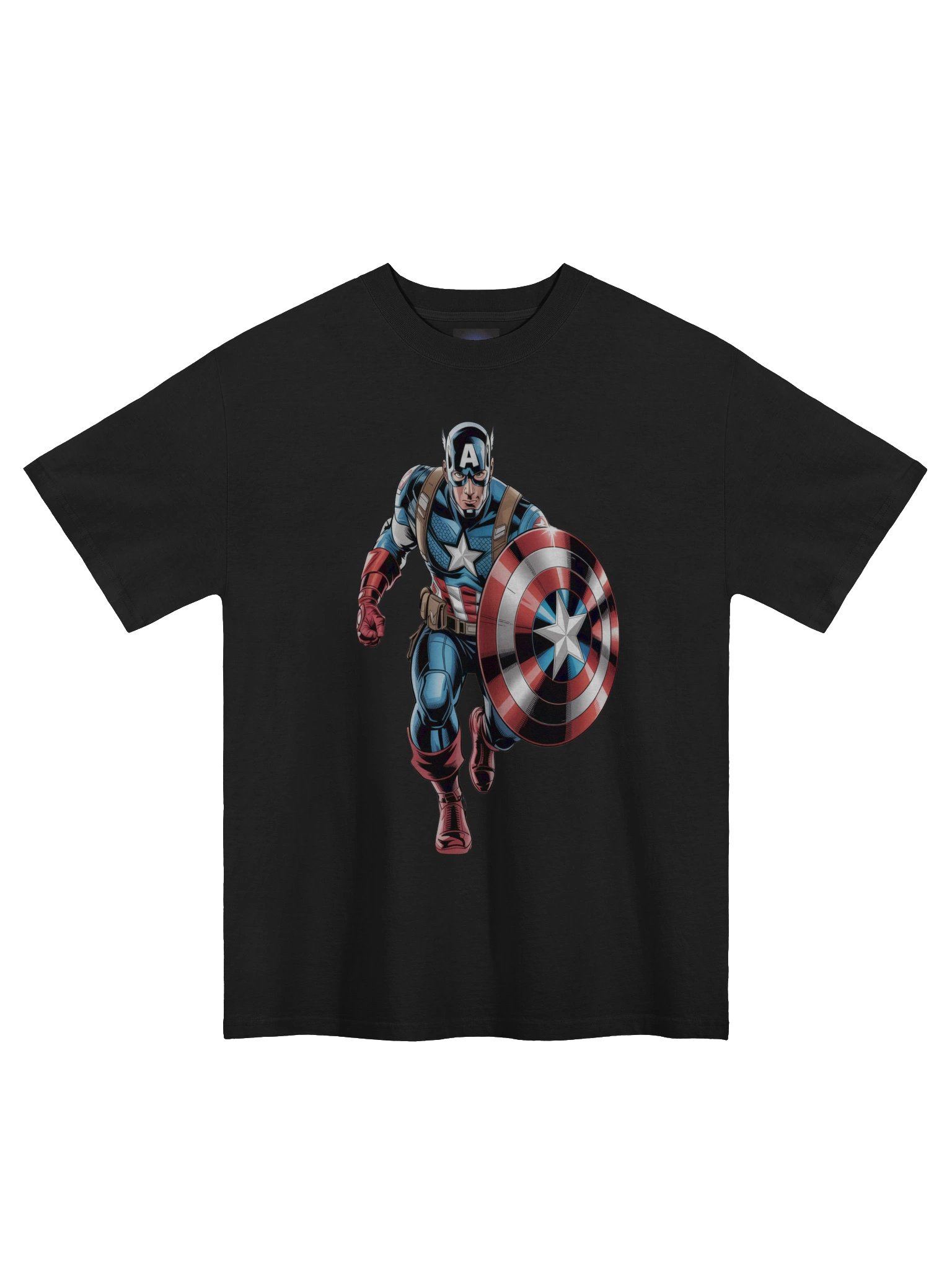 Sentinel Shade: Captain America Veiled Vanguard Oversized Faded T-Shirt product image (3)