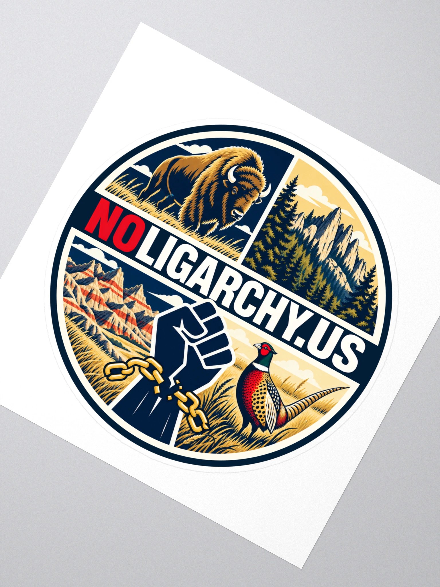 South Dakota NOLIGARCHY.US sticker product image (2)
