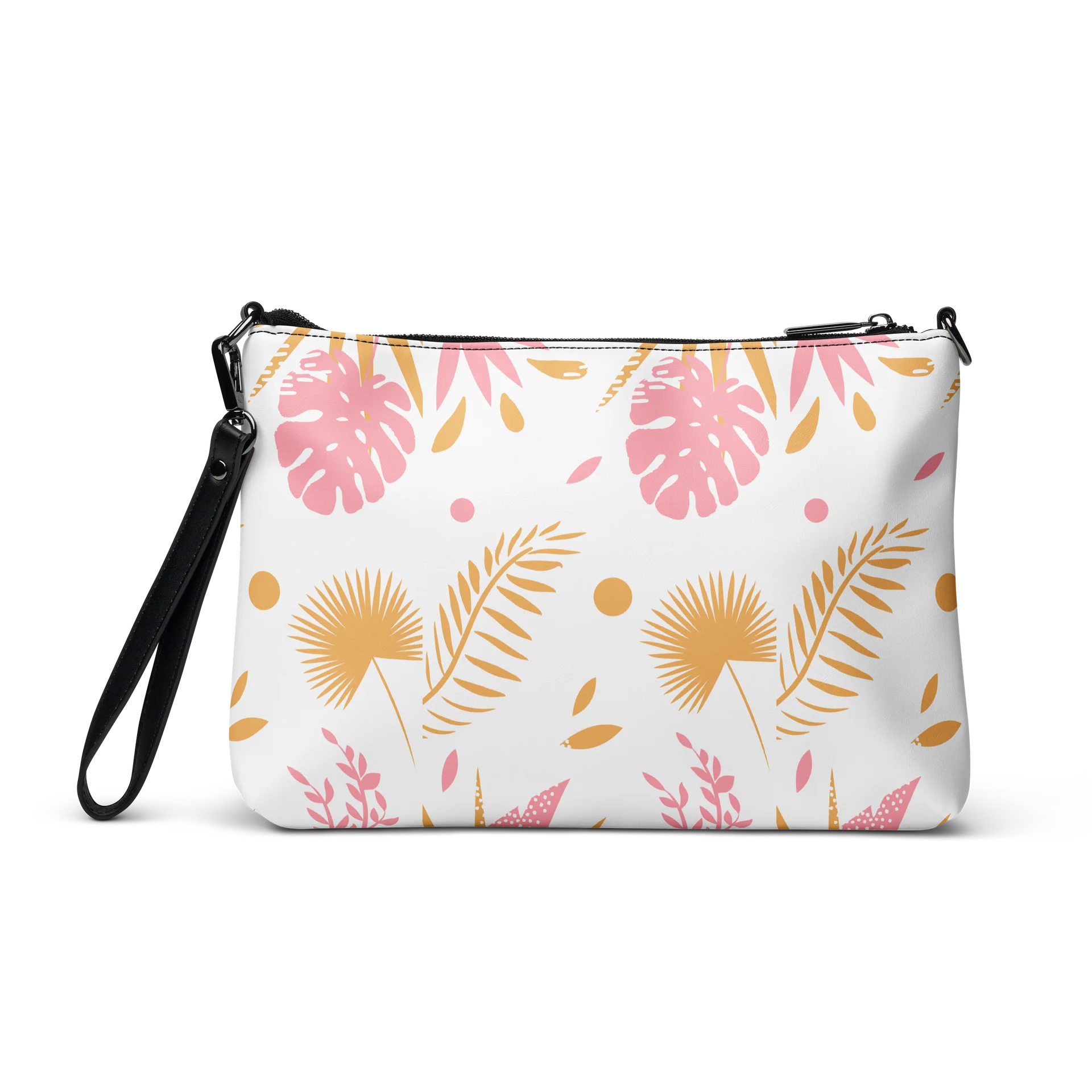 Pink Tropical Leaf Crossbody Bag product image (4)