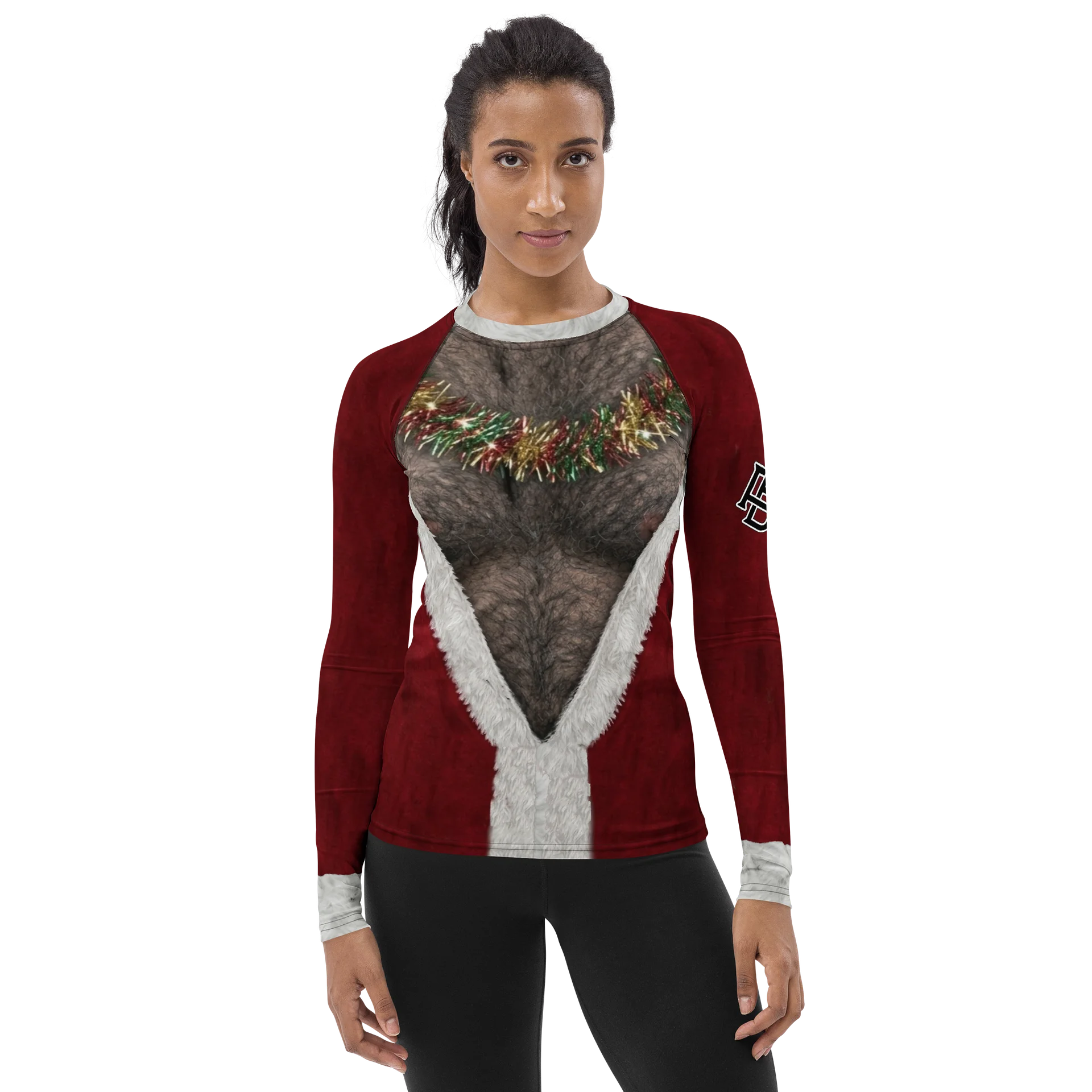 The "Christmas Beast" Hairy Chest Santa Rash Guard product image (1)