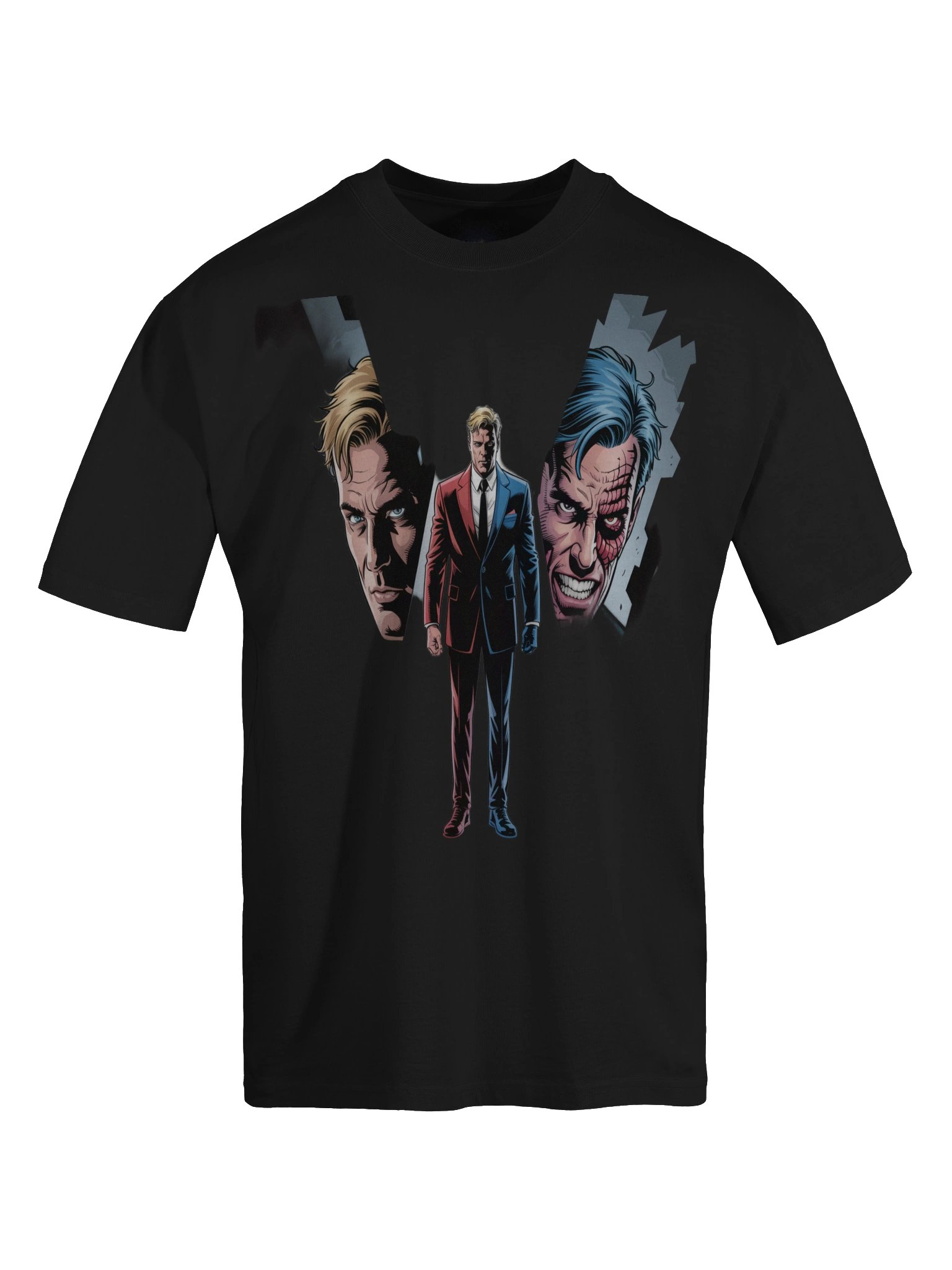 Two-Face Shadow Veil Oversized Faded T-Shirt product image (1)