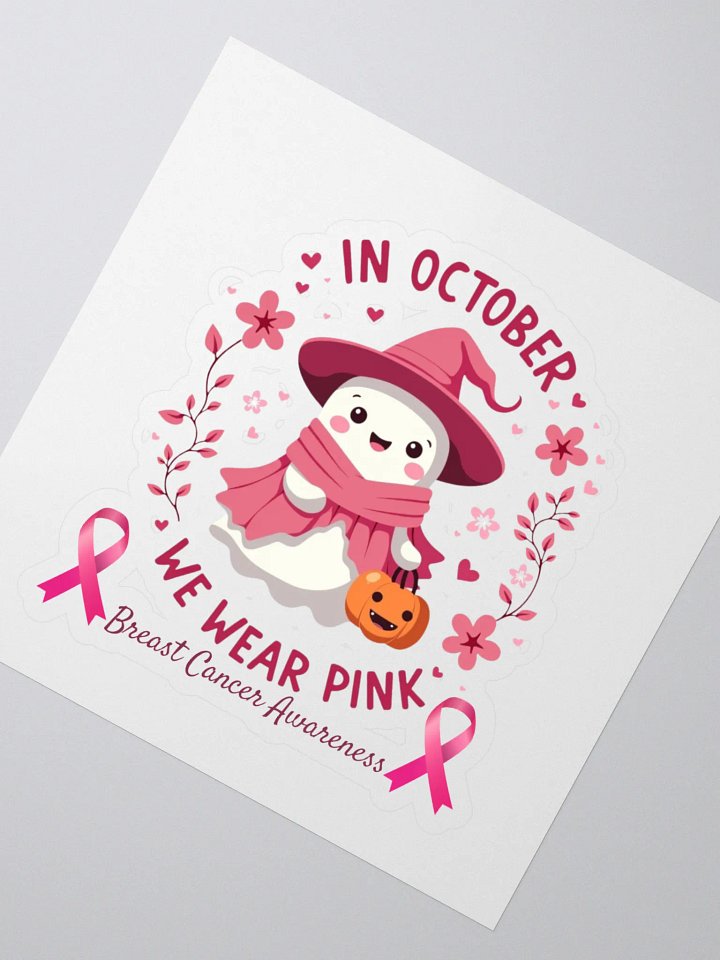 Pink Ghost Breast Cancer Awareness Stickers product image (2)
