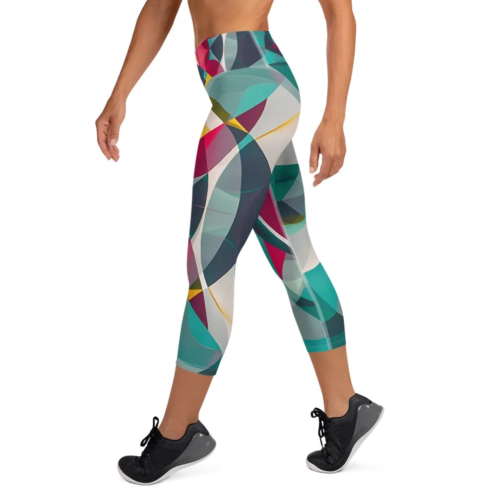 Abstract Lithographic Pattern Design Yoga Capri Legging - V9 product image (9)
