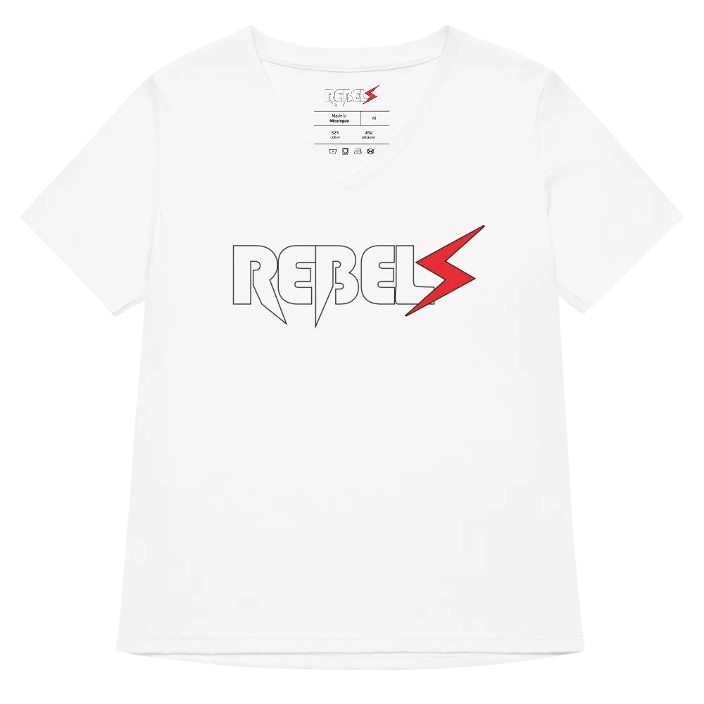 Woman's V Neck | White | White/Red product image (6)