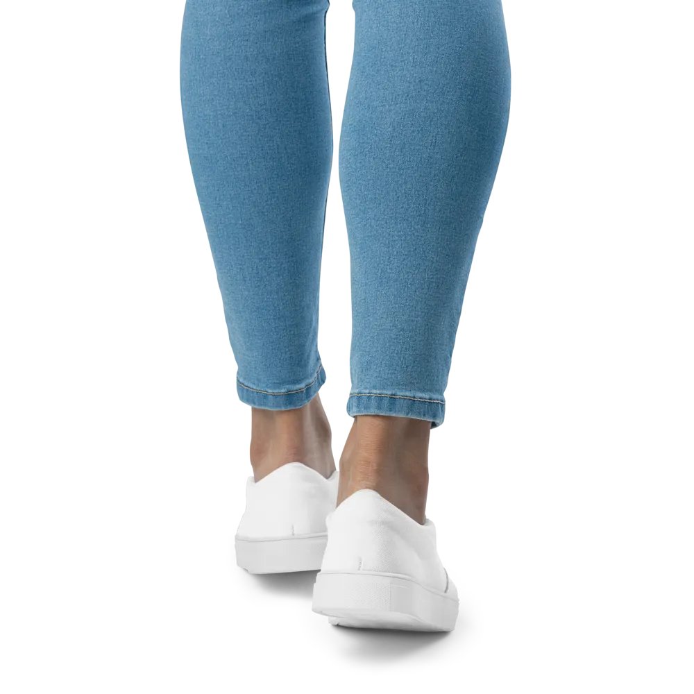 TDS Music Women's White Slip-On Canvas Shoes - Casual Comfort with a Musical Twist product image (9)