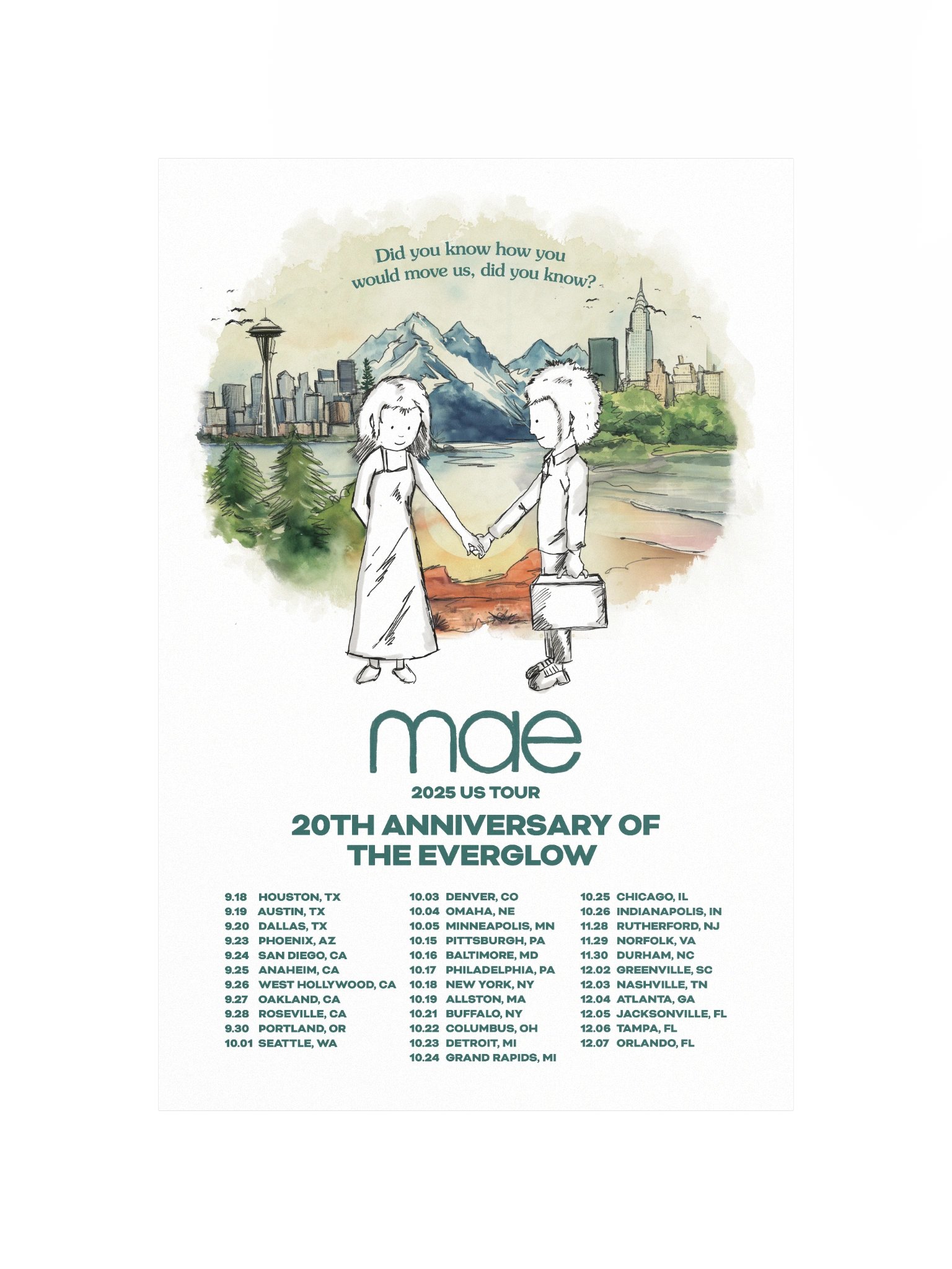 Mae - The Everglow 20th Anniversary US Tour Poster product image (4)