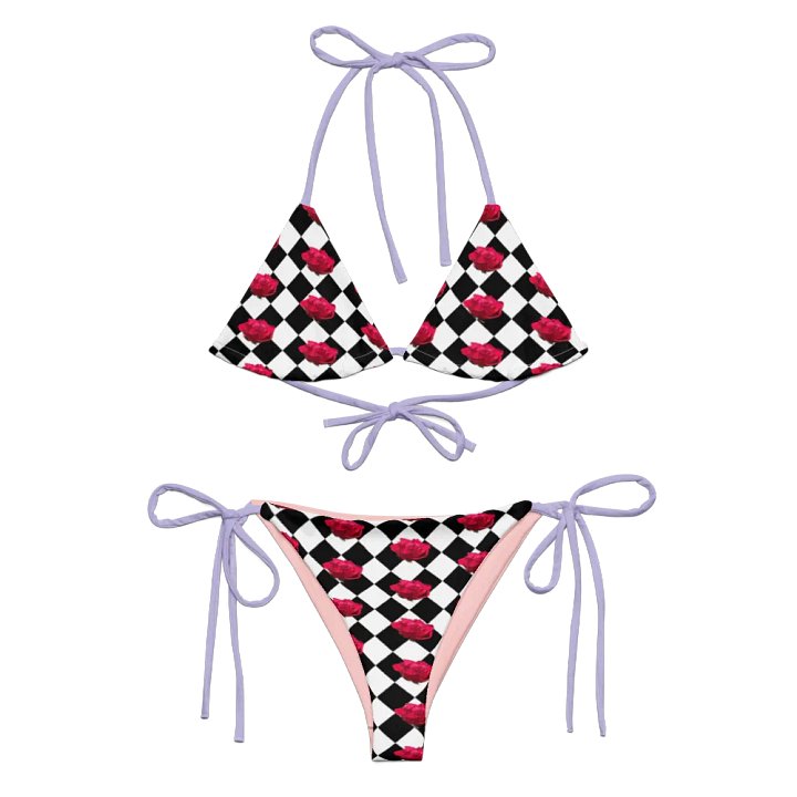 Rosy string bikini {black and white} product image (2)