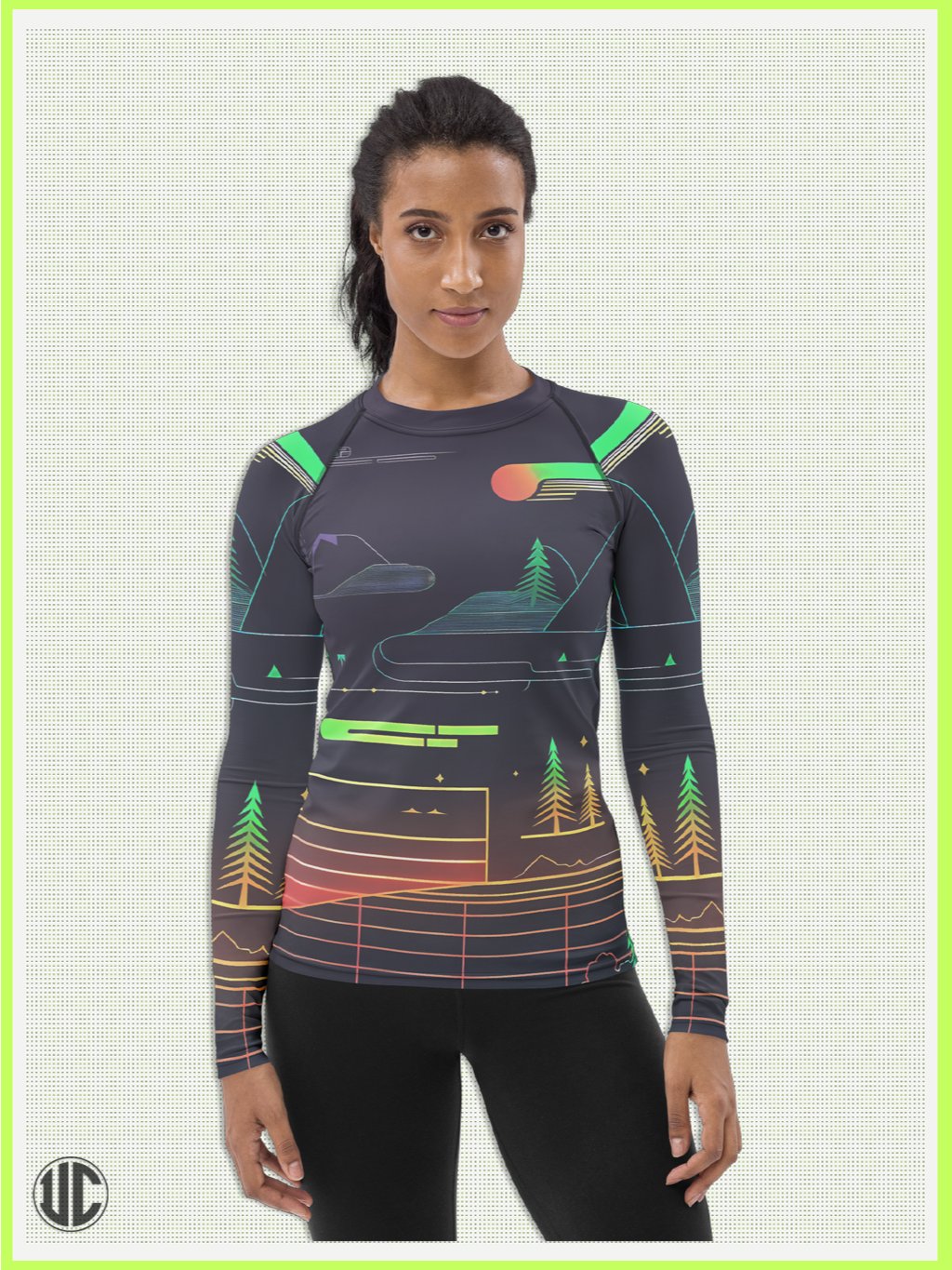 Neon Horizon – Women’s Rash Guard product image (7)