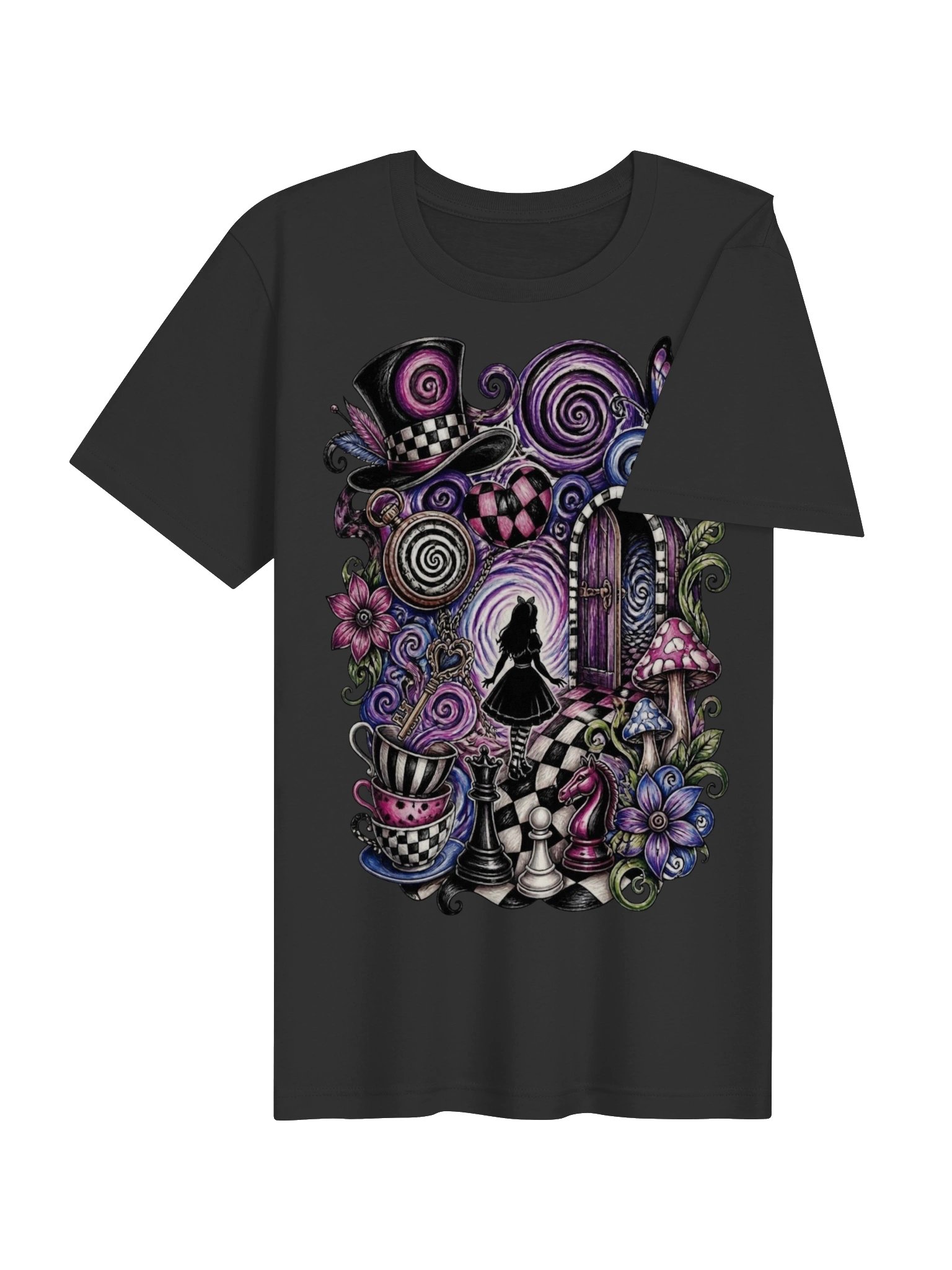 Wonderland Vortex Collage Shirt, Psychedelic Alice Whimsigoth Tee product image (5)