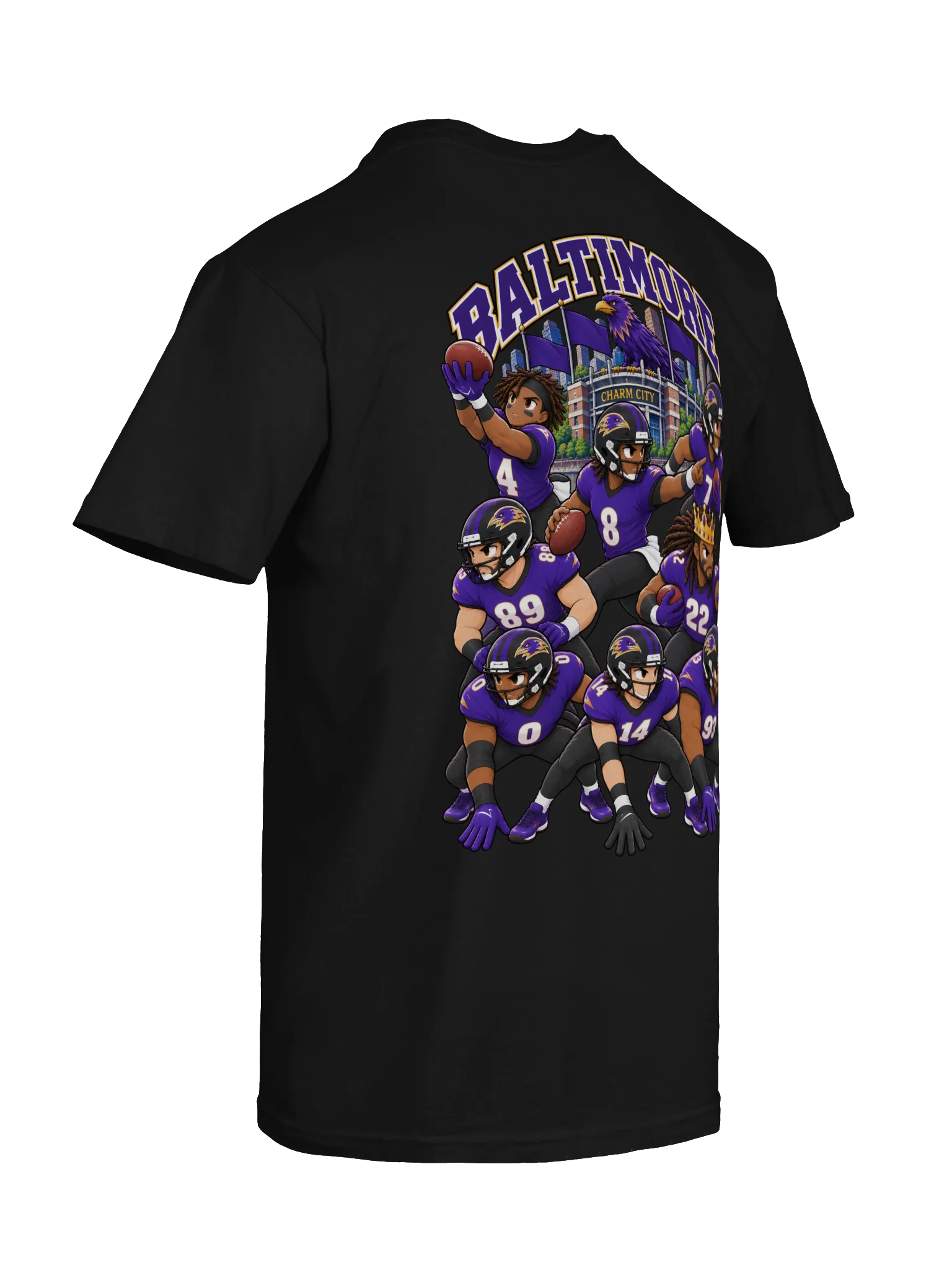 Baltimore Football 2026 Animated Player Back Print T-Shirt product image (12)