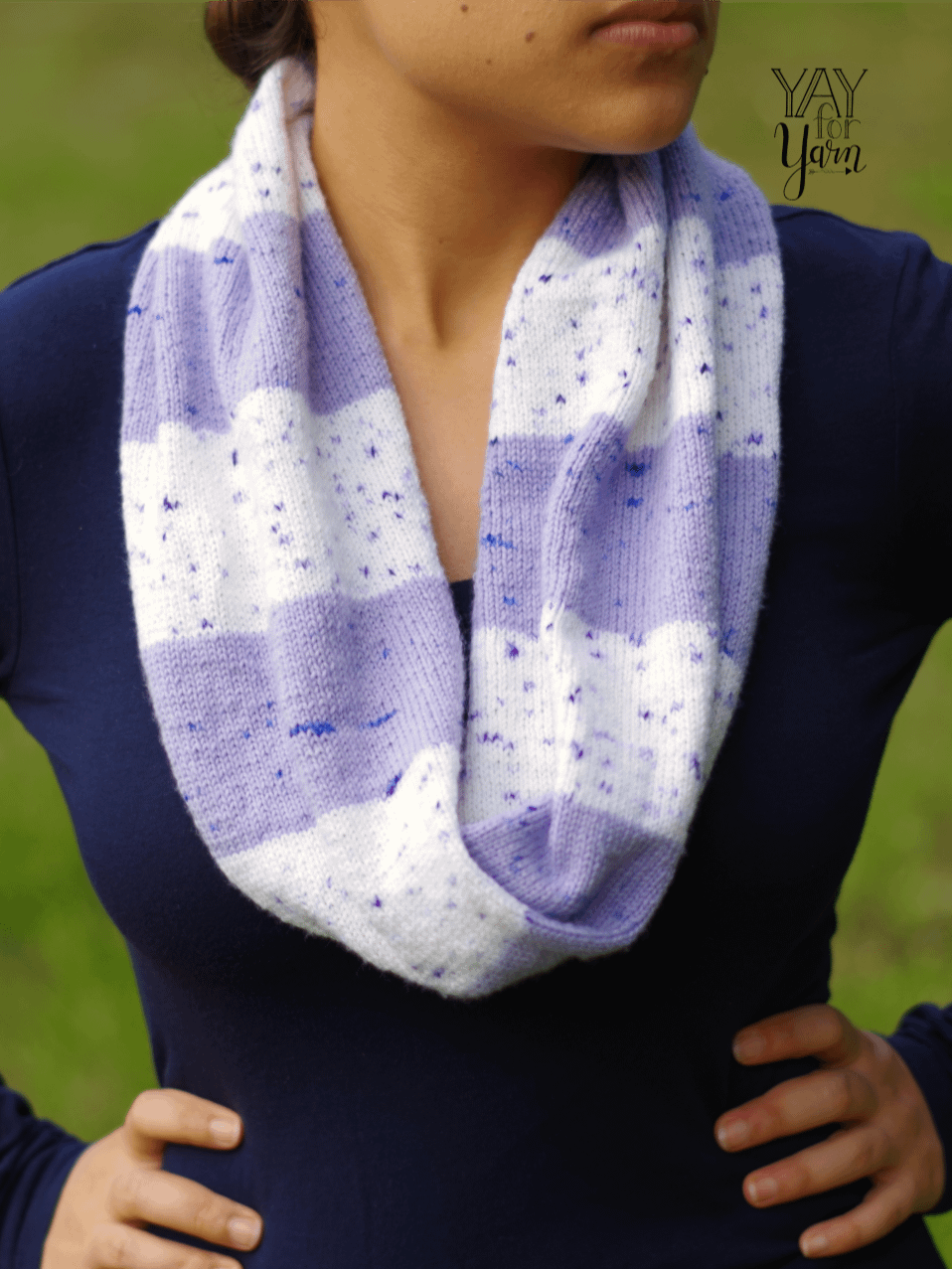Speckled Stripes Infinity Scarf - PDF Knitting Pattern & Video Tutorial ...