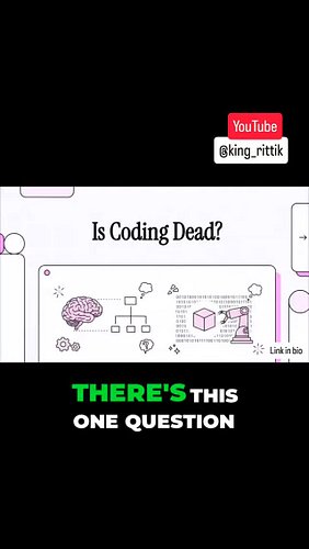Is Coding dead? or Will AI gonna take your job?
well this is never ending topic, what do you think let me know in the comment...