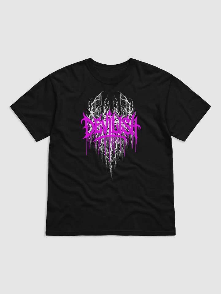 Devilish Graphic Grunge Tee - Neon Pink product image (2)