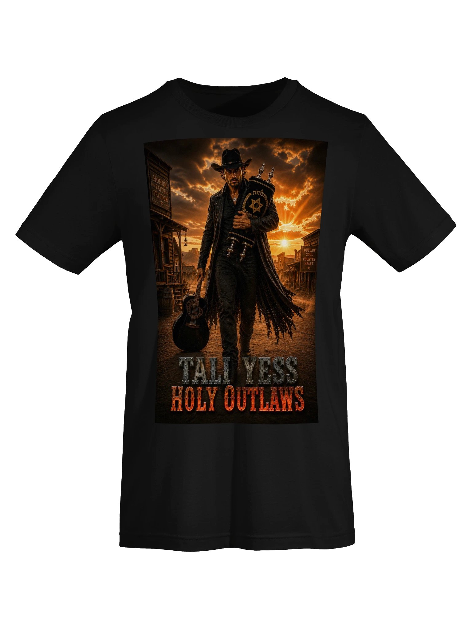 Tali Yess Holy Outlaws — Pose 8 Black T-Shirt product image (5)