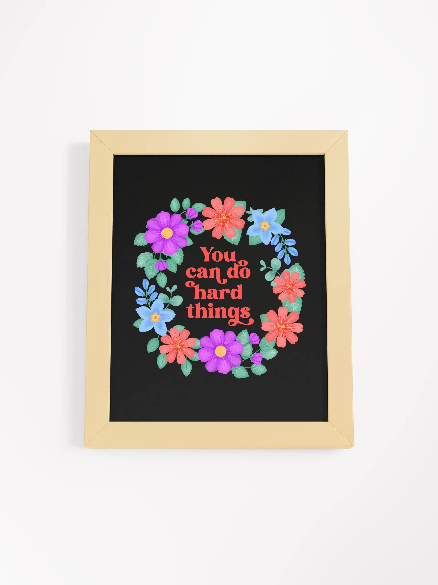 You can do hard things - Motivational Wall Art Black product image (4)