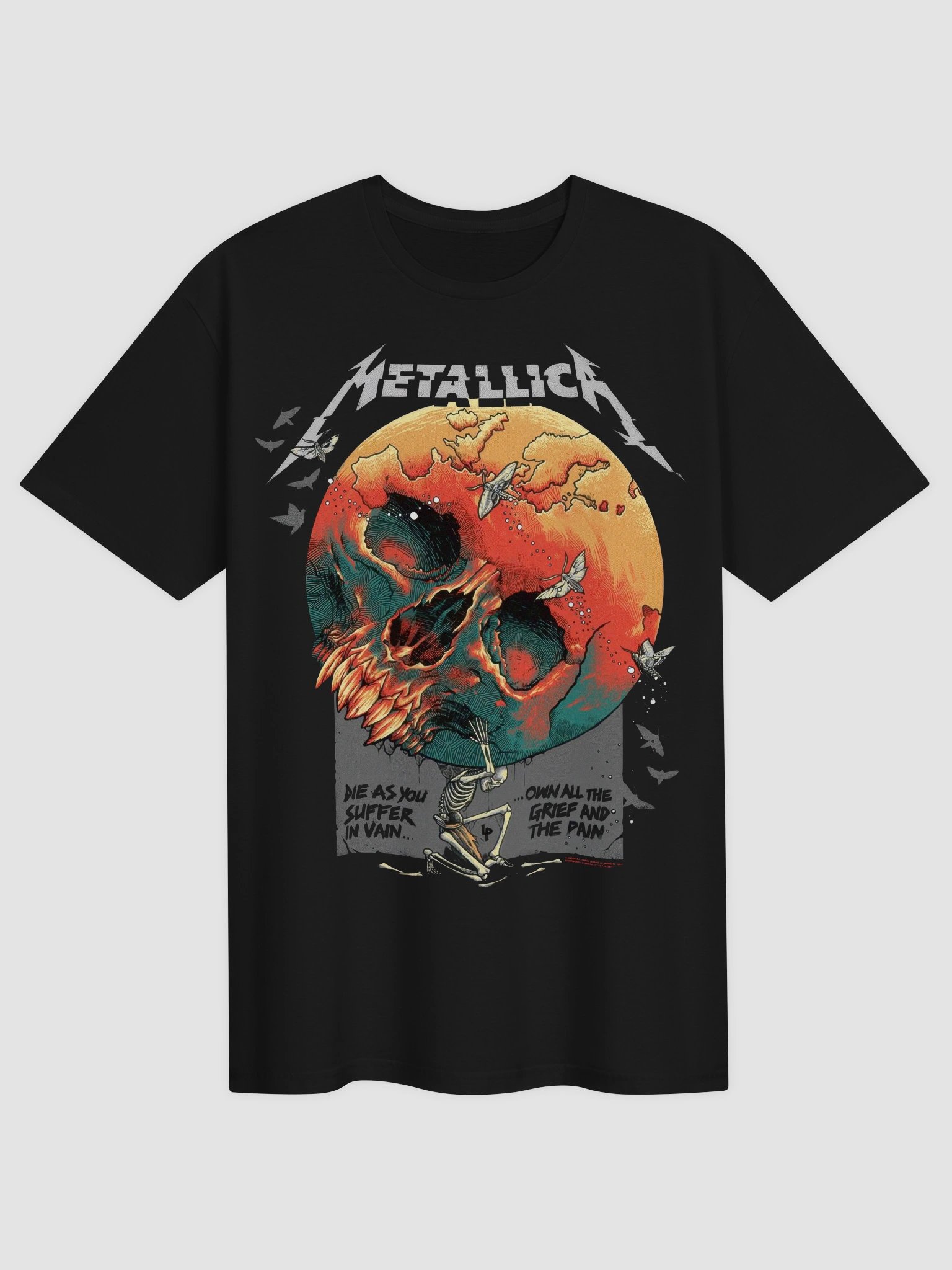Metallica Atlas Rise T-Shirt Luke Preece Skull Globe Dark Art | WorldWired Tour 2019 Heavy Metal Graphic Tee | Hardwired Collector Shirt product image (2)