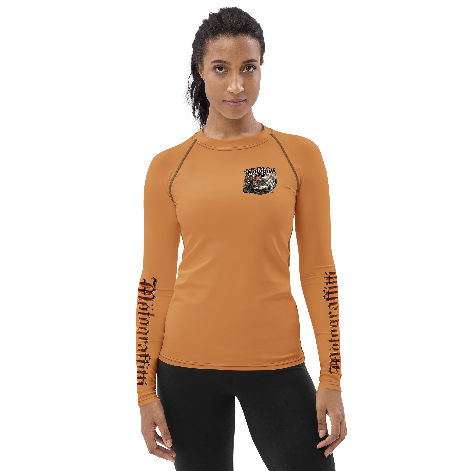 Women's MötoGraffitti Ride to Remember "Rash Guard"Tee Safety Orange product image (1)