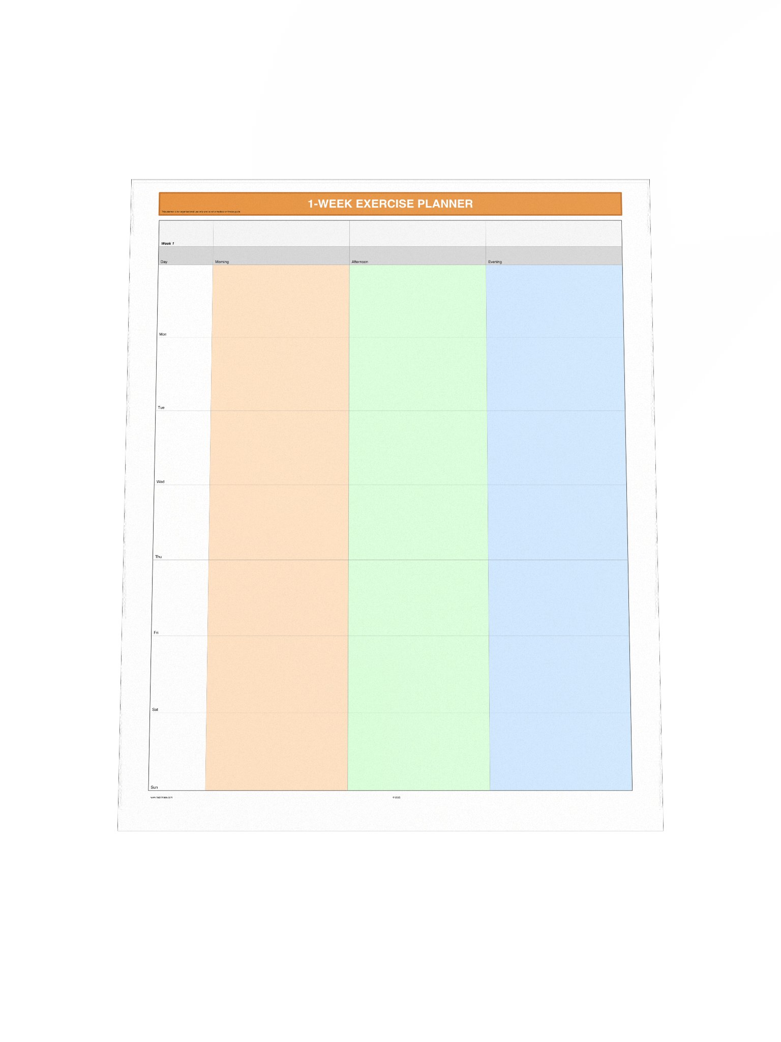 1 Week Exercise Planner product image (5)