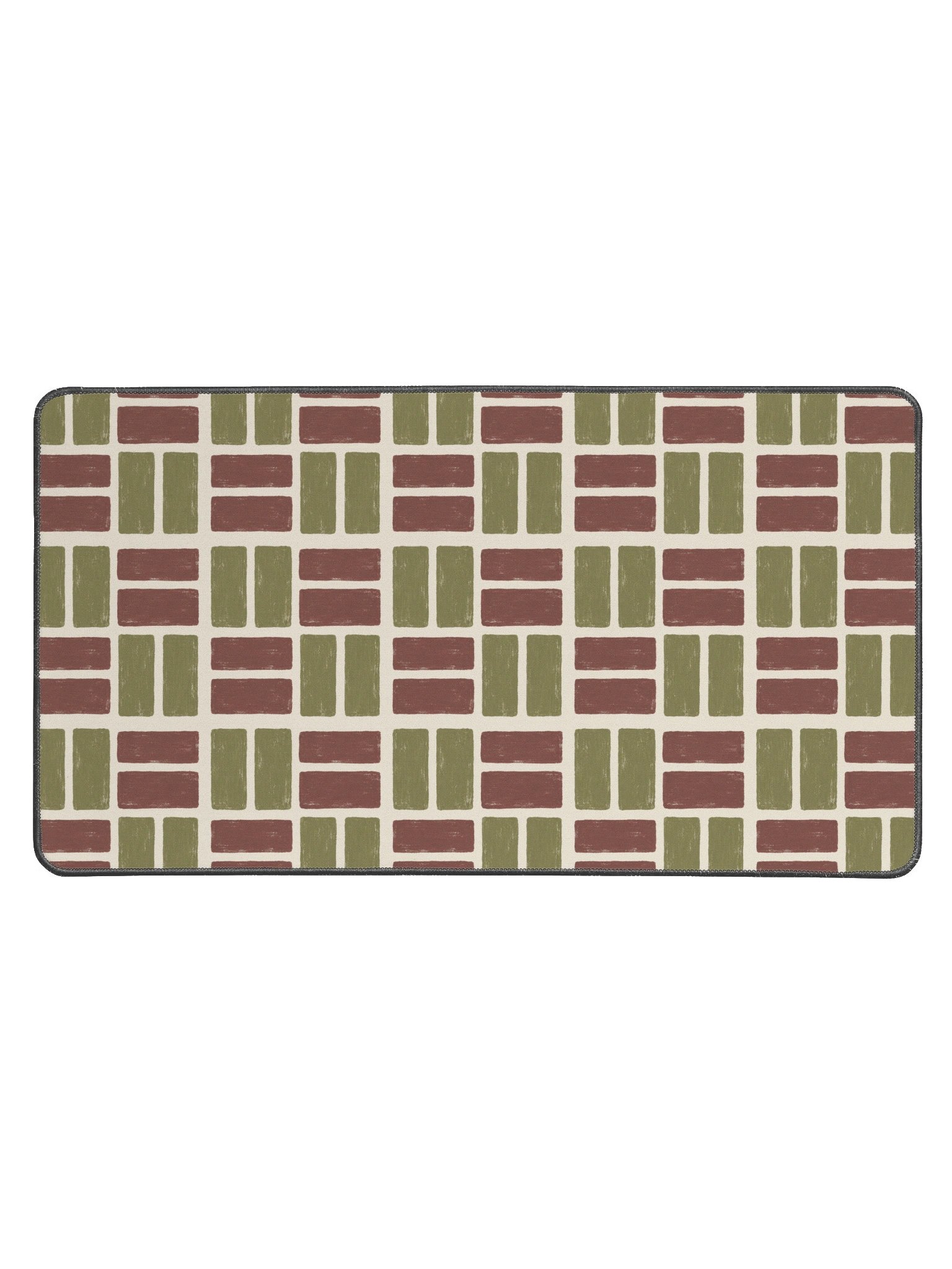 Olive Weave Desk Mat — Olive & Burgundy Check product image (1)