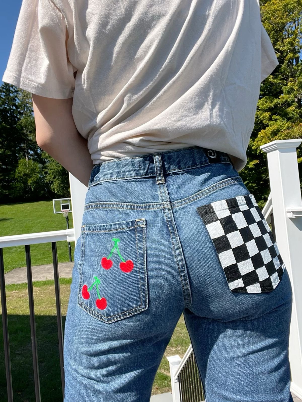 Cherries & Checkers Jeans / Size 16 Huskey product image (1)