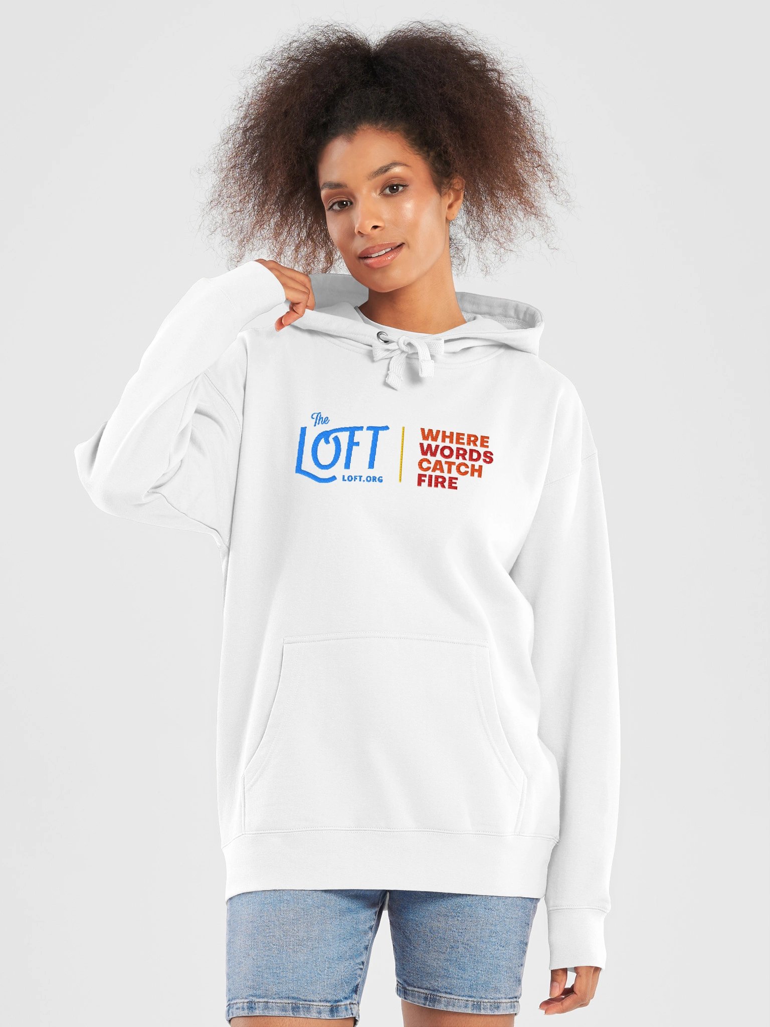 Where Words Catch Fire Hoodie Sweatshirt (White, Version 1) product image (5)