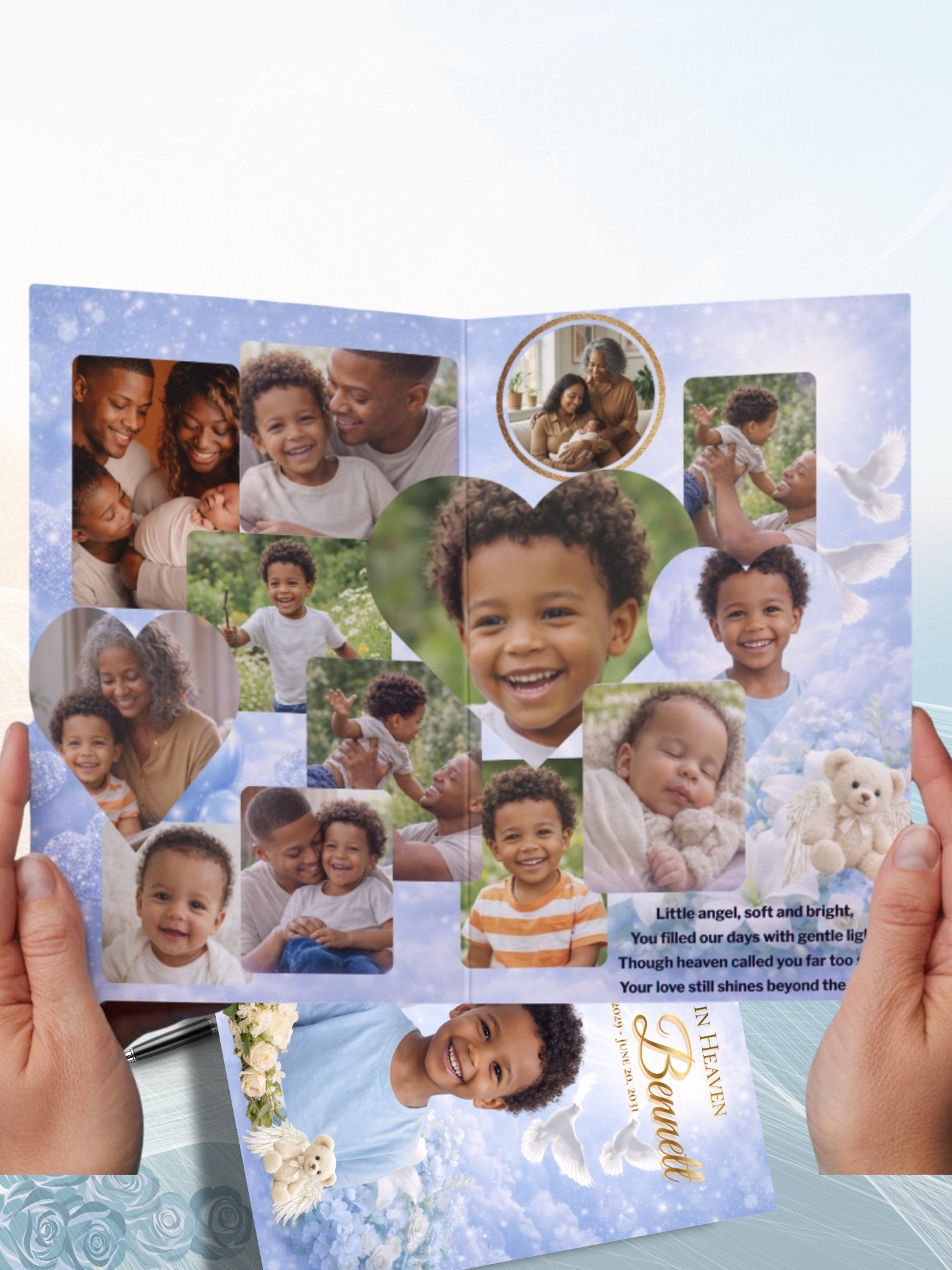 8-Page Baby Celebration of Life Booklet - Infant Funeral Program Template & Child Homegoing Service (Canva) product image (5)