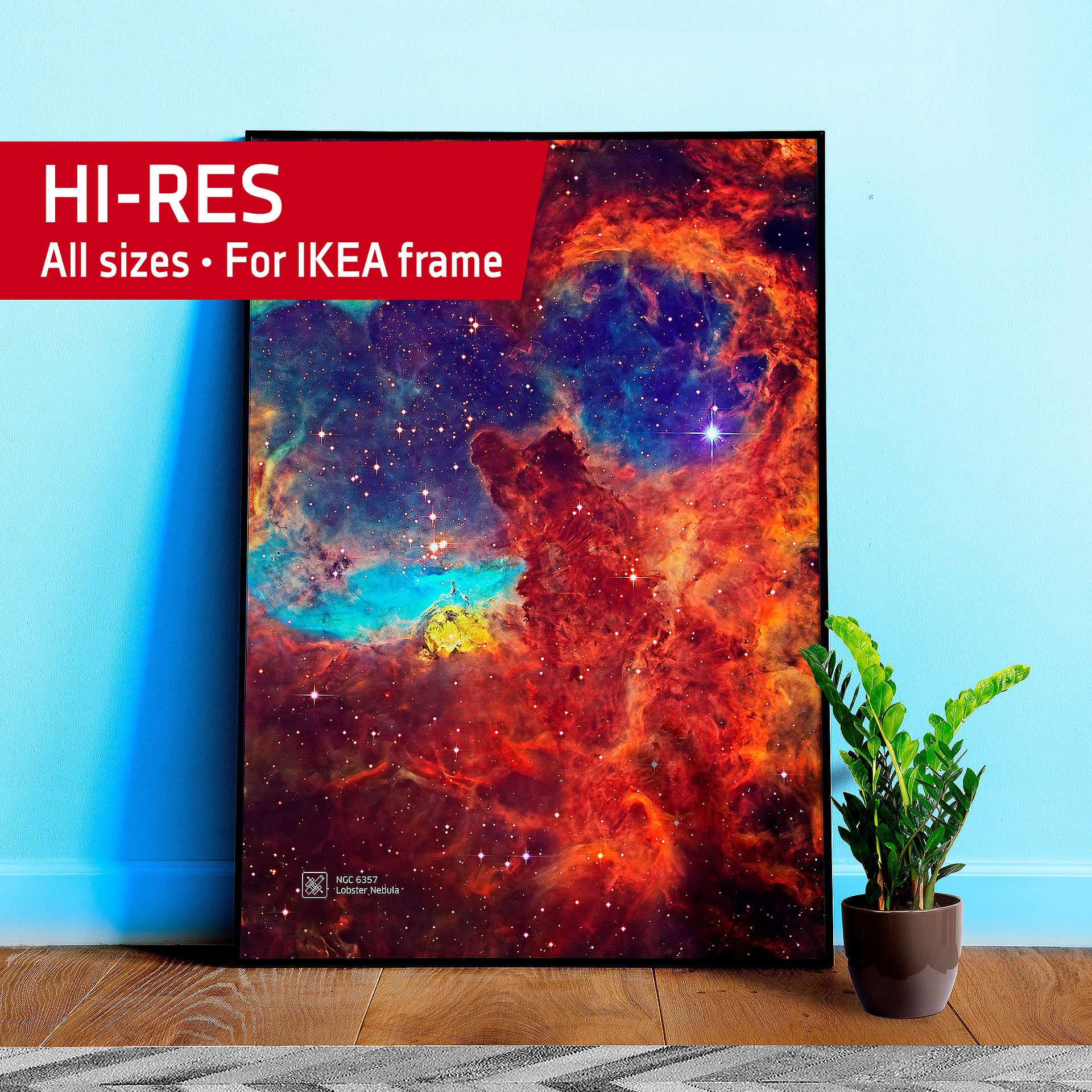 Lobster Nebula, NGC 6357, NASA Hubble Space Telescope — Hi-Res Space poster, science poster, space photo product image (1)