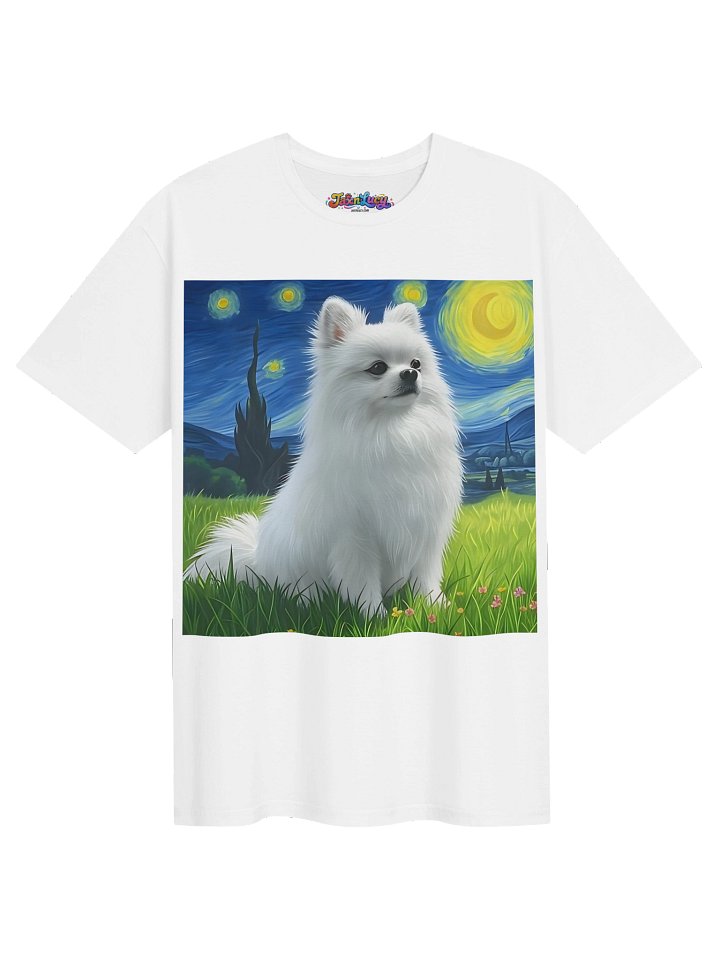 White Pomeranian Impressionist - Softstyle Tee product image (1)