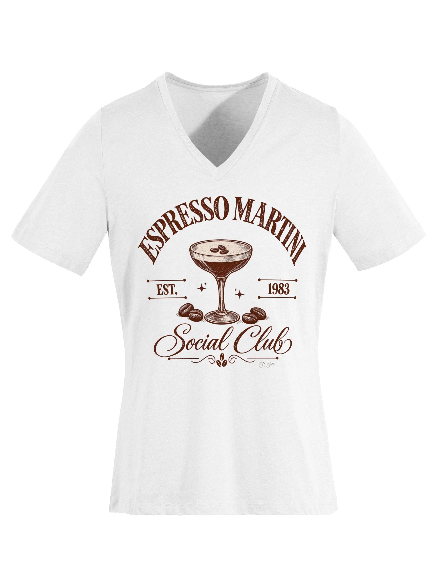 Espresso Martini Social Club V-Neck Graphic T-Shirt product image (5)