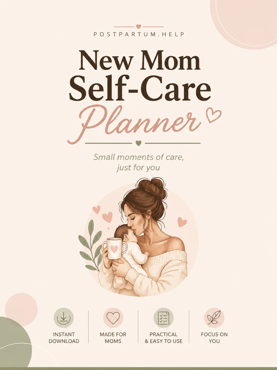 New Mom Self-Care Planner Small Moments of Care, Just for You product image (1)